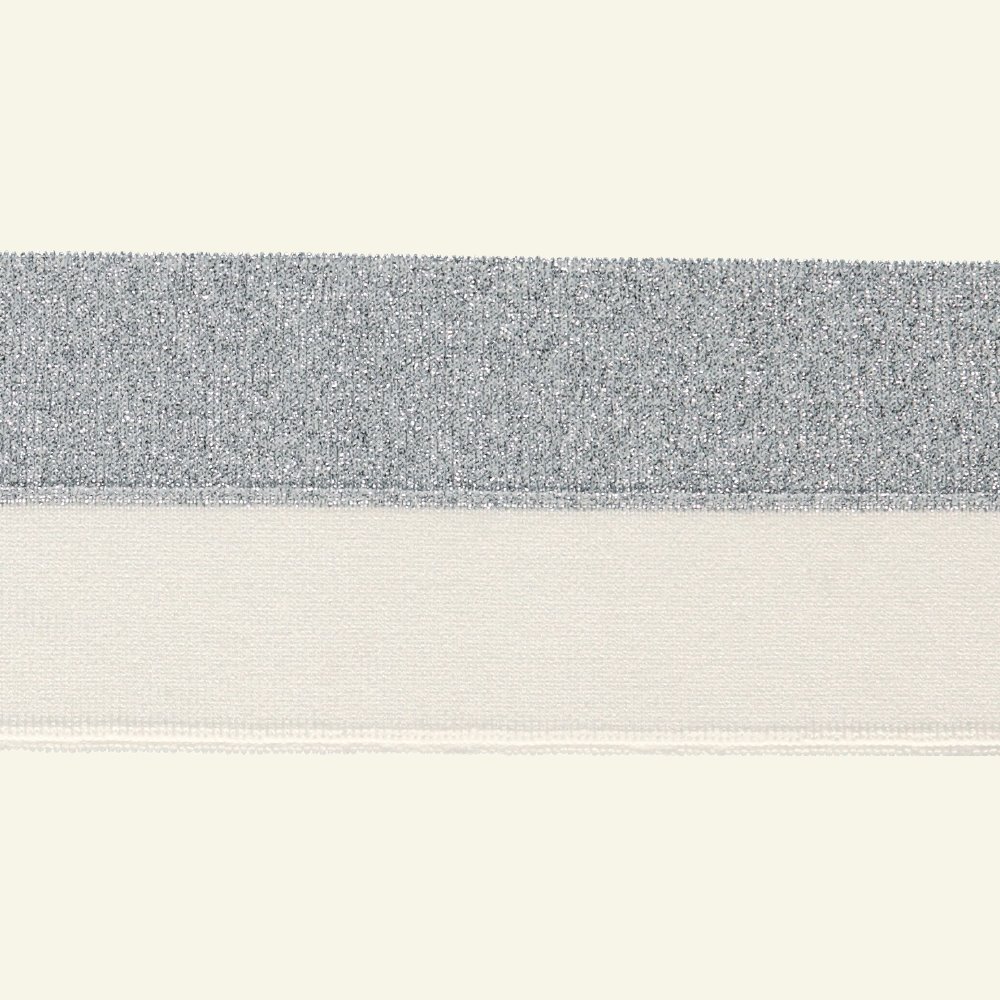 Billede af 1x1 folderib 3x100cm hvid/sølvfv. lurex