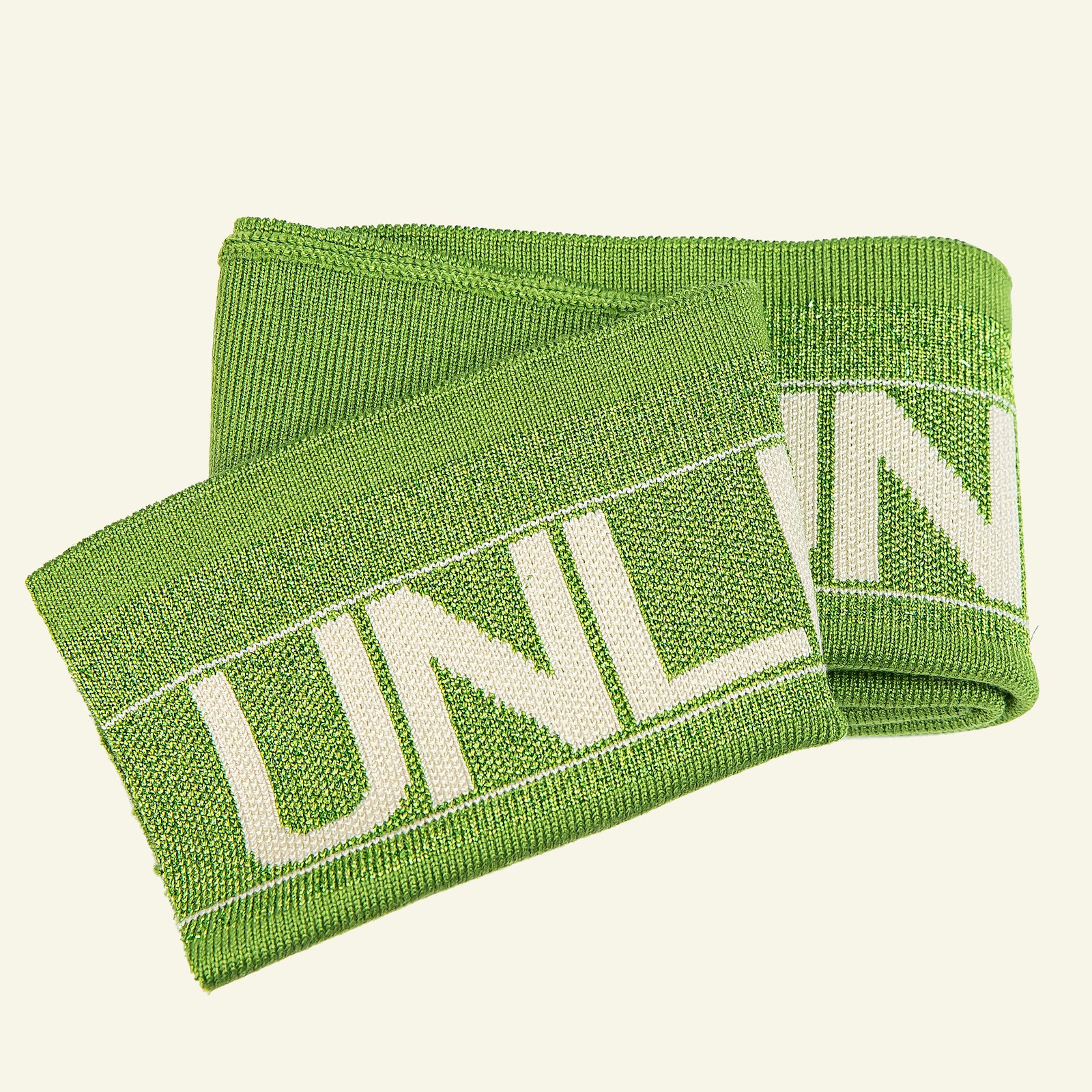 1x1 rib fold 13,5x100cm grøn lurex 1pc, "UNLIMITED" 96185_pack
