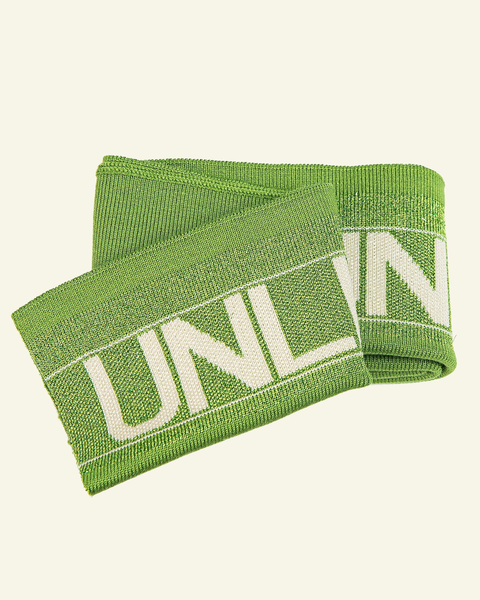 1x1 rib fold 13,5x100cm grøn lurex 1pc, "UNLIMITED" 96185_pack