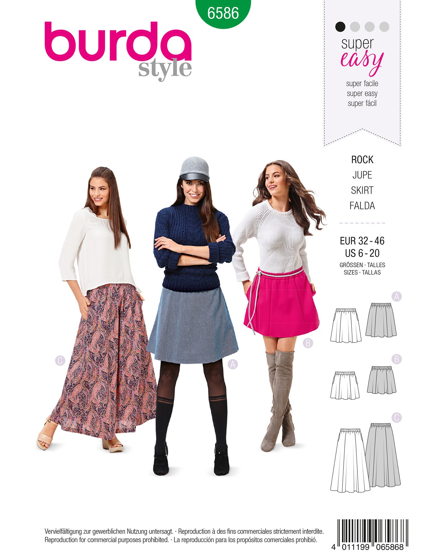 6586 Skirt with slanted pockets 32-46 1100131_pack