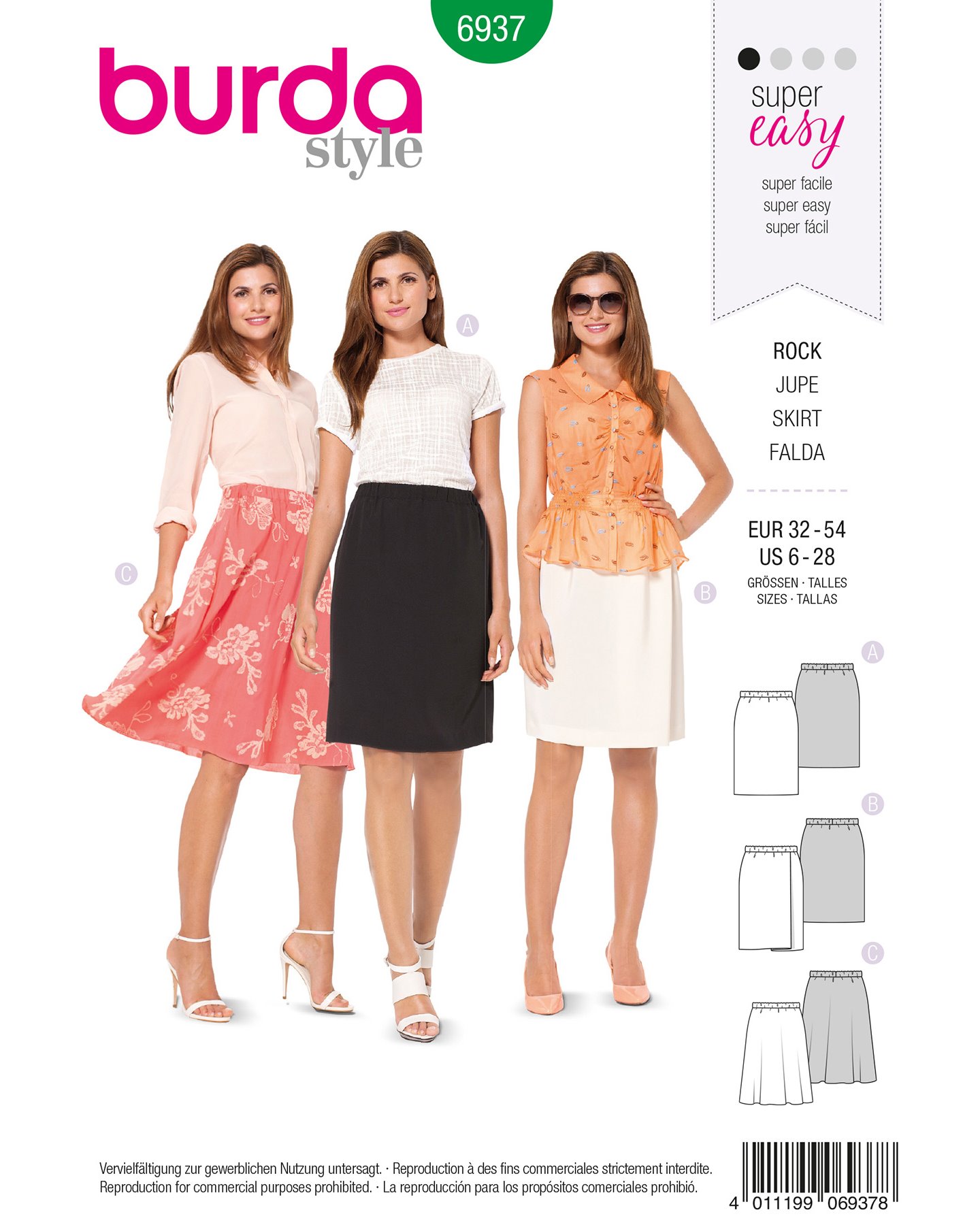 6937 Skirt with variation 32-54 1100158_pack