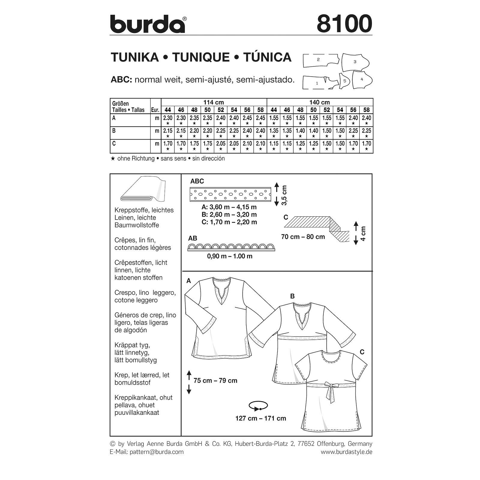 8100 Tunic with empire cut 44-58 1100172_pack_b