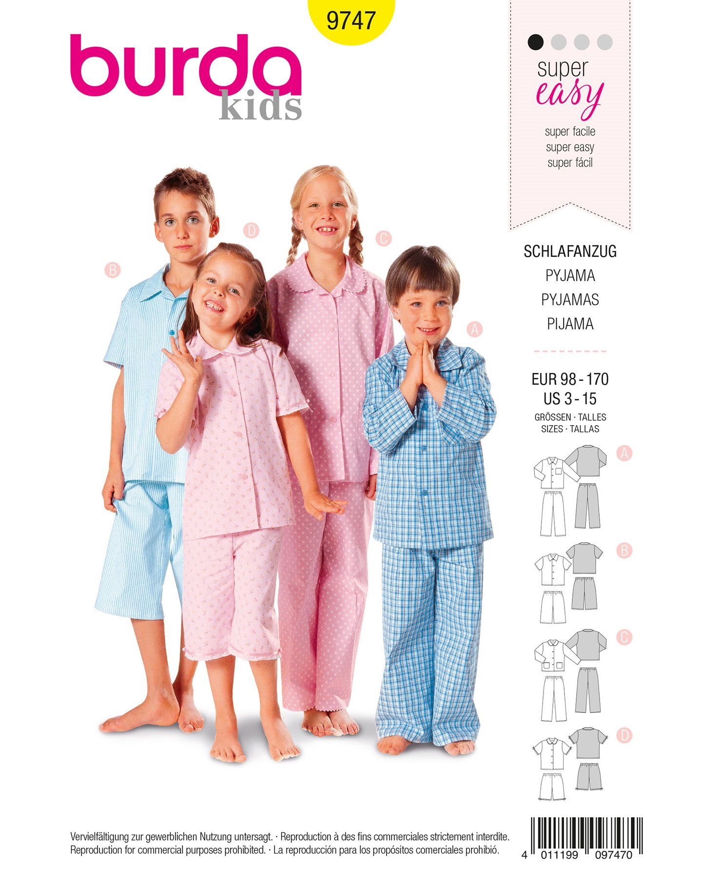 9747 Pyjamassæt børn 98-170 1100213_pack