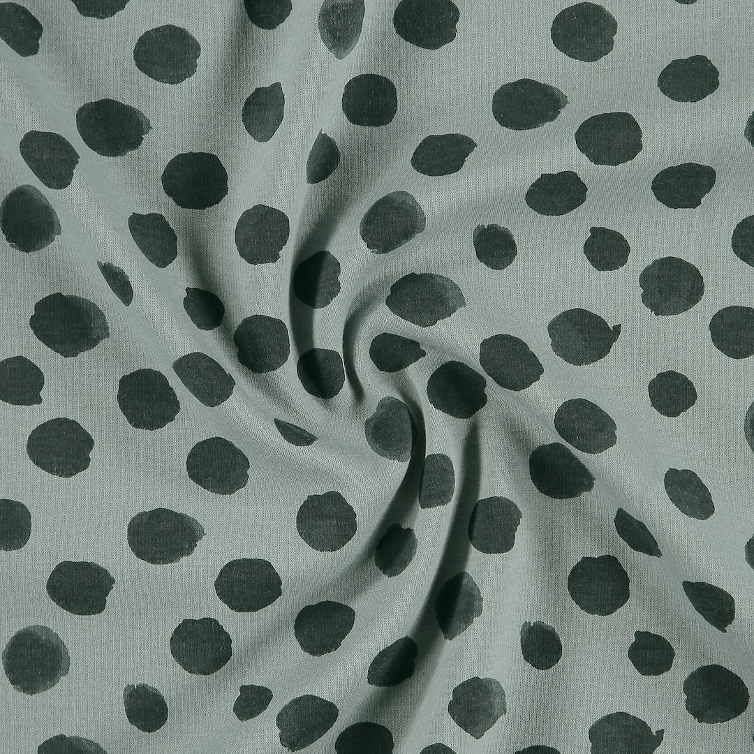Billede af Alpefleece støvet grøn med store prikker