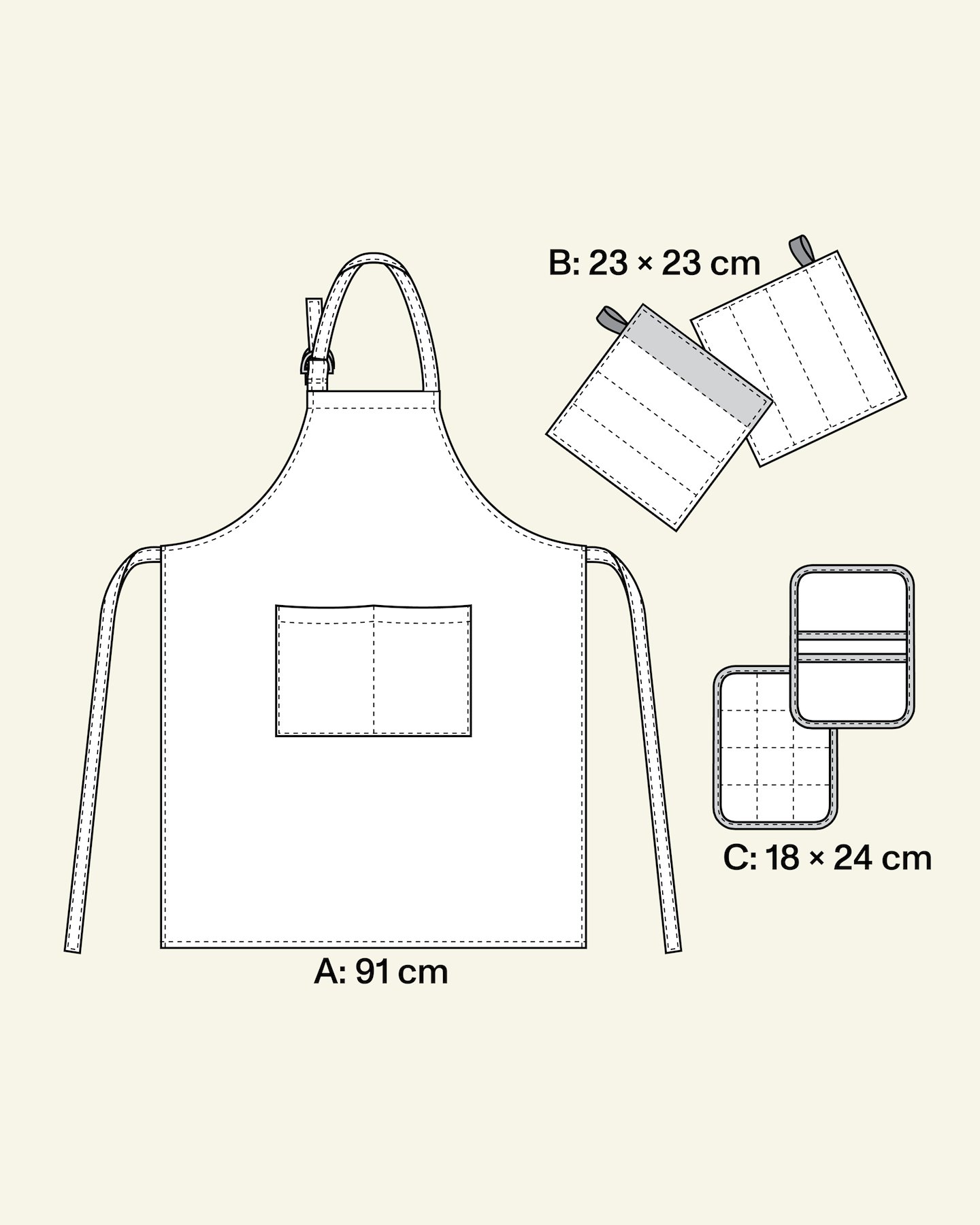 Apron and potholders 9031700_pack