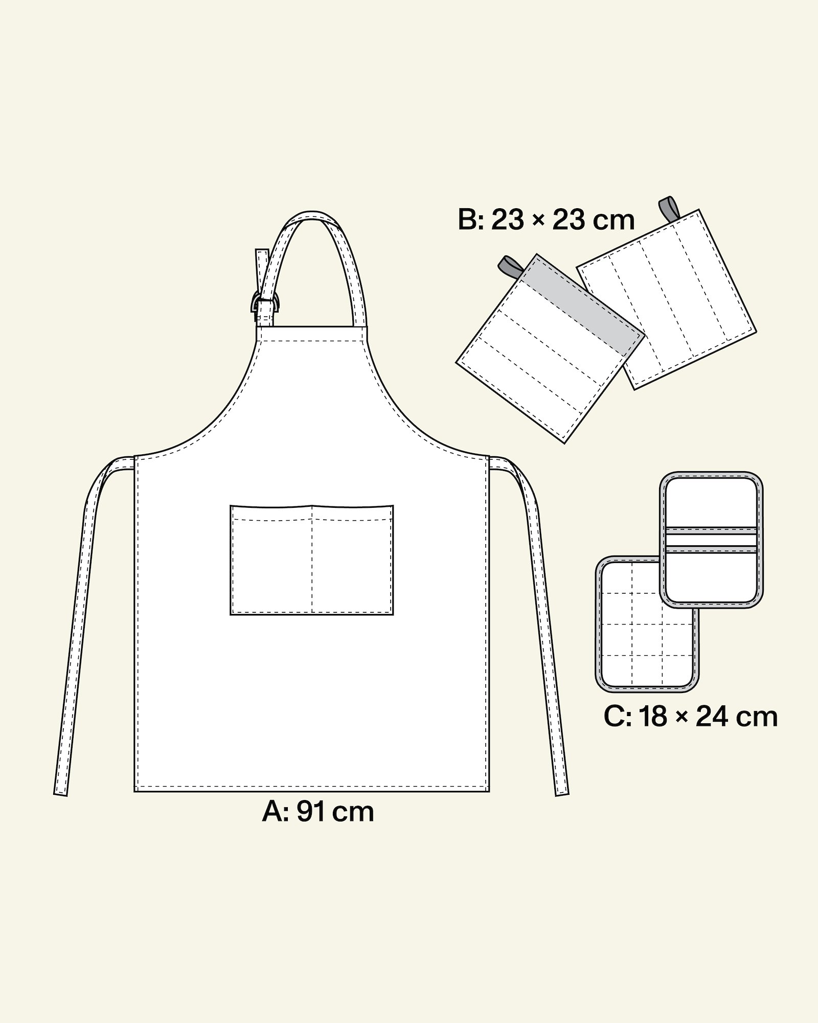 Apron and potholders p90317_pack