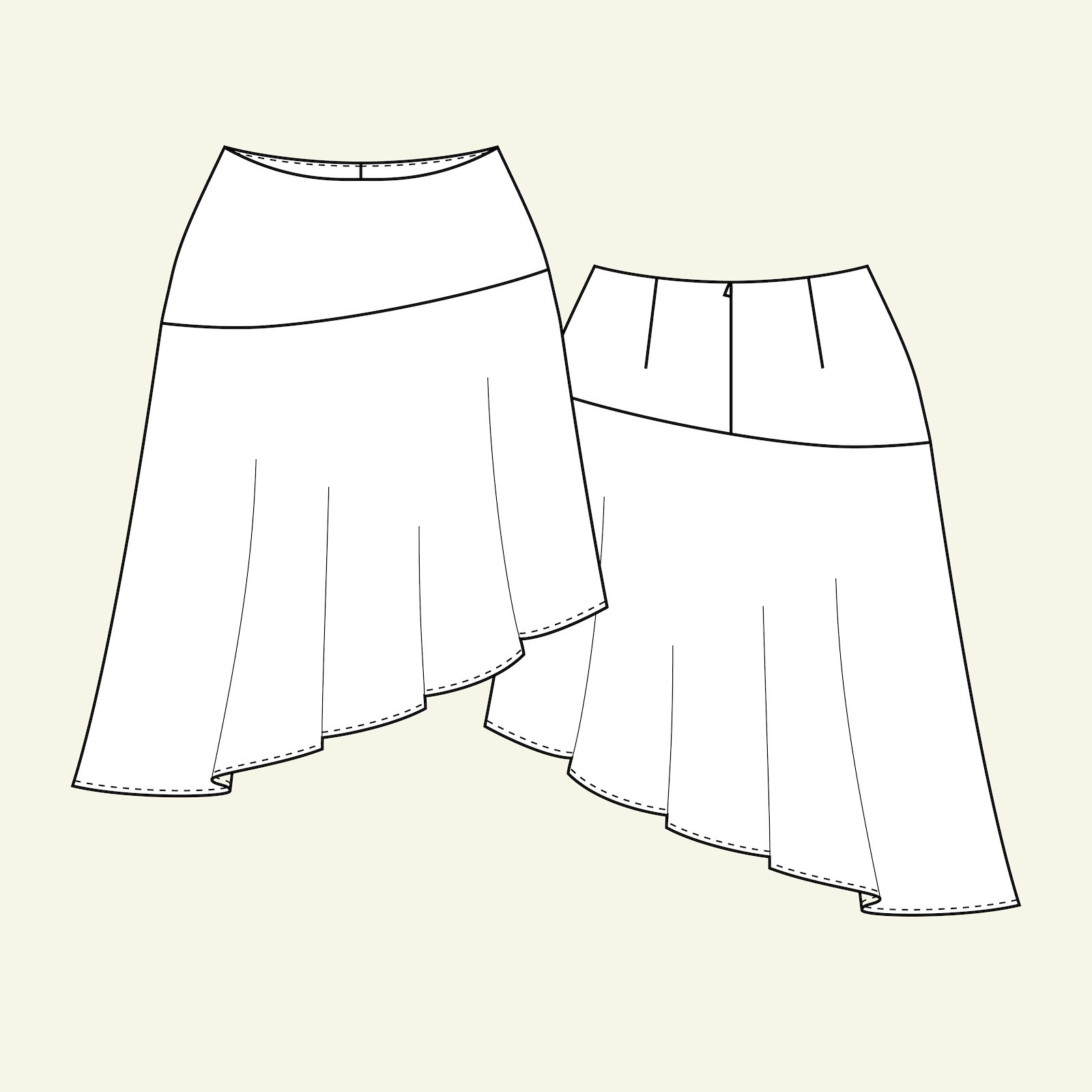 Asymmetric skirt, 34/6 p21041_pack