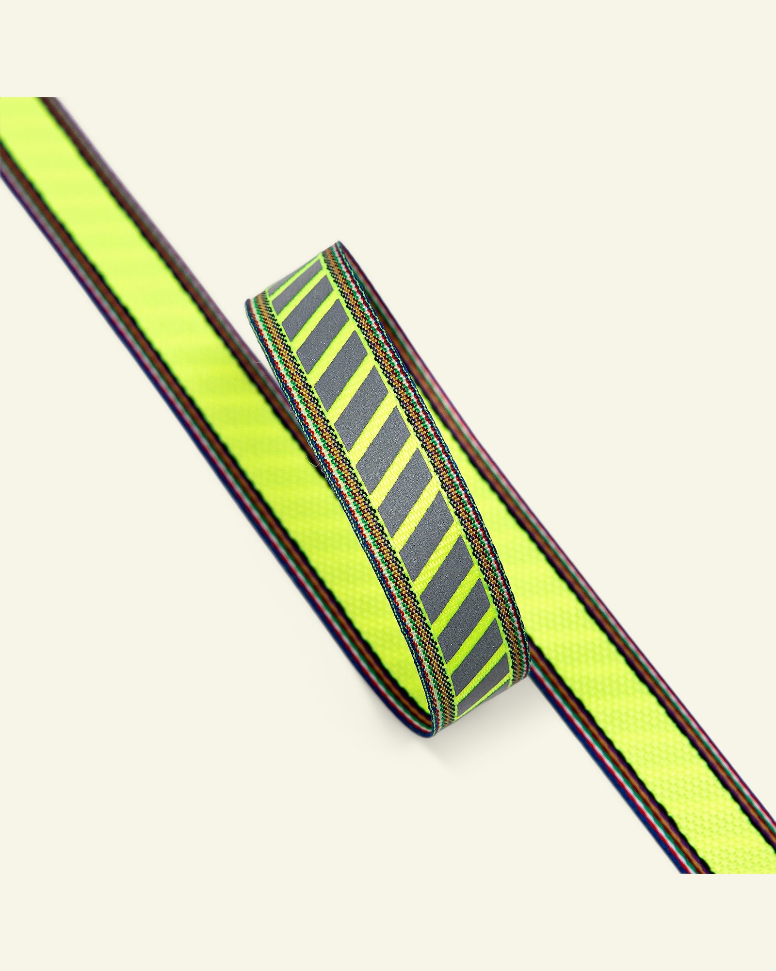 Bånd stripe 15mm neongul/grå 3m 21475_pack