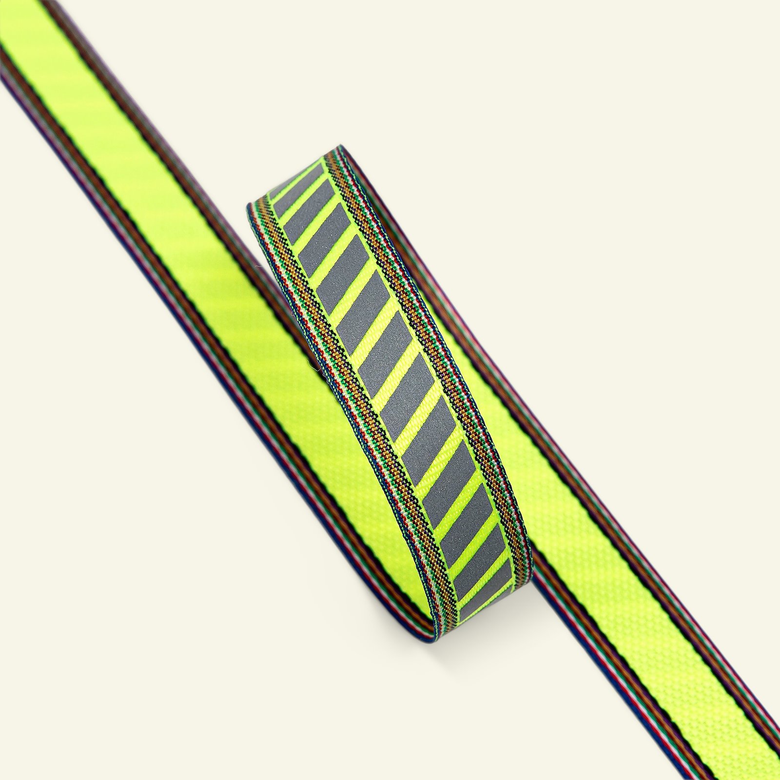 Bånd stripe 15mm neongul/grå 3m 21475_pack