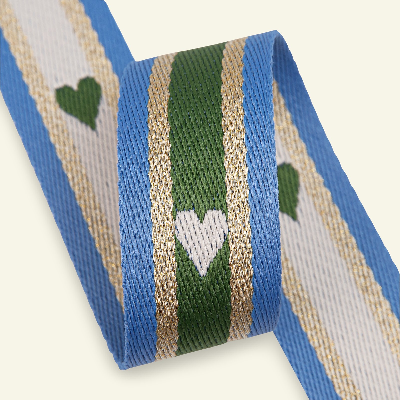 Bånd striper m. hjerte 38mm blå/grønn 2m 82403_pack
