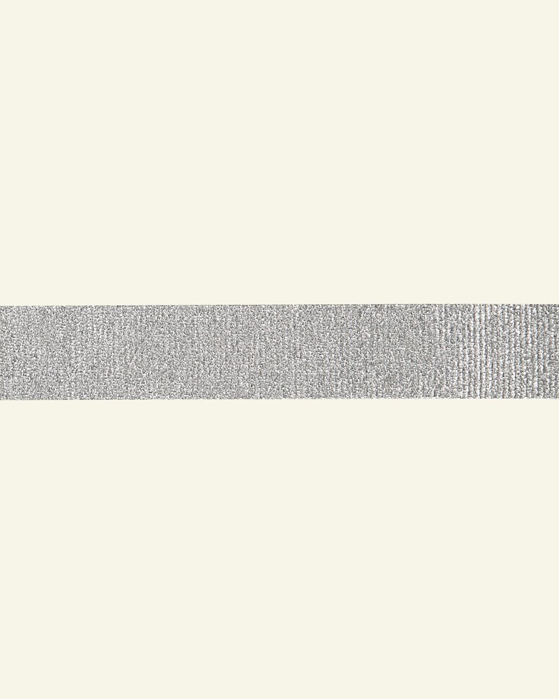 Bånd vevet 32mm lys grå/sølv lurex 3m 21367_pack
