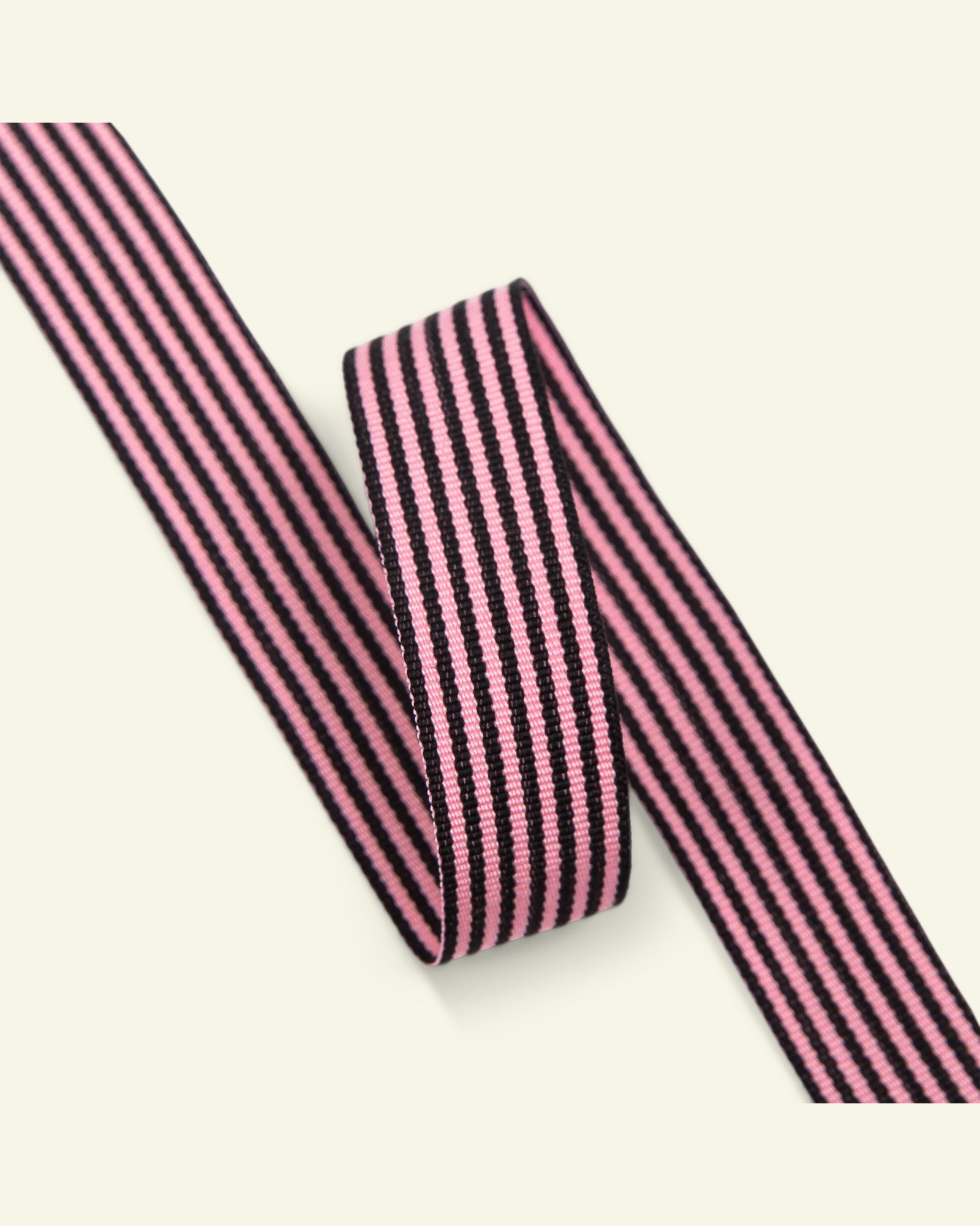 Bånd vevet stripe 20mm rosa/sort 21470_pack