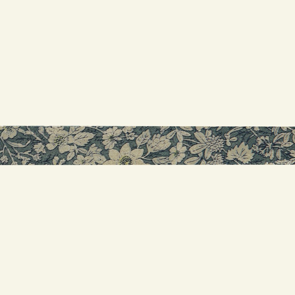 Baumwoll-Schrägband 18mm Blumen Grün, 3m 64035_pack