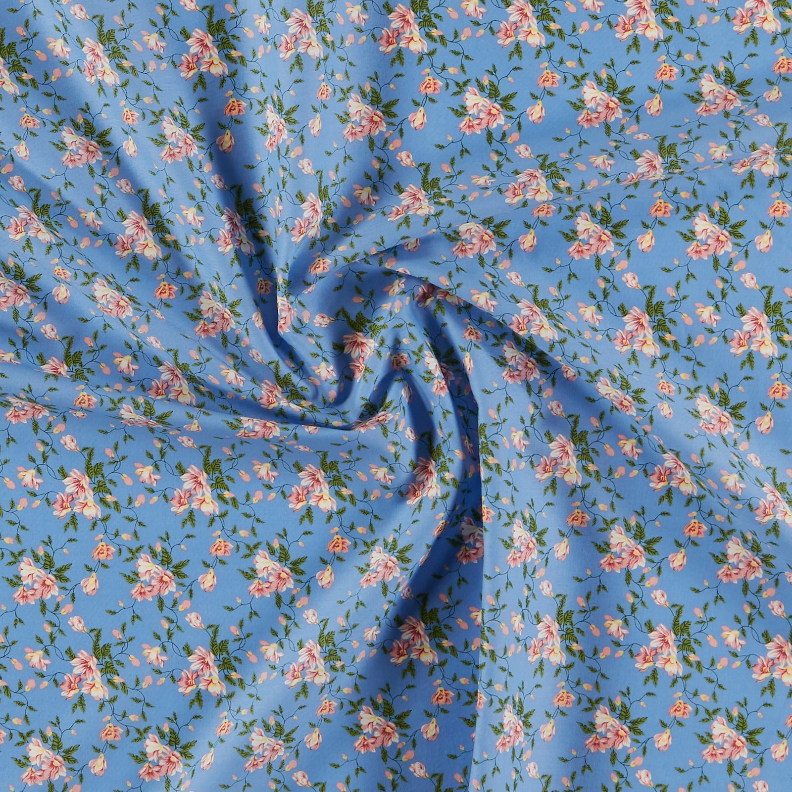 Baumwolle blau m. rosa Blumen 852500_pack