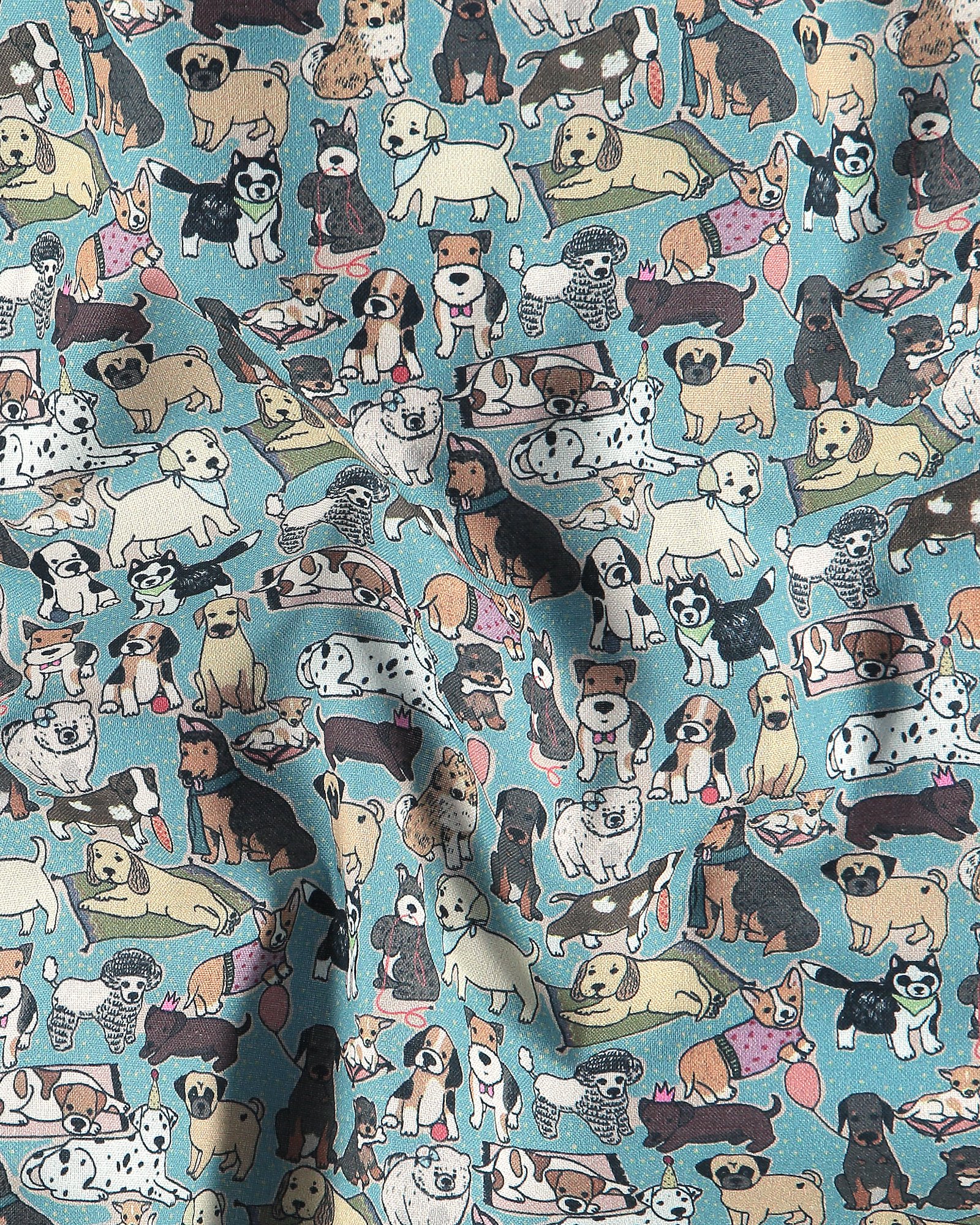 BCI cotton dusty aqua blue with dogs 780560_pack