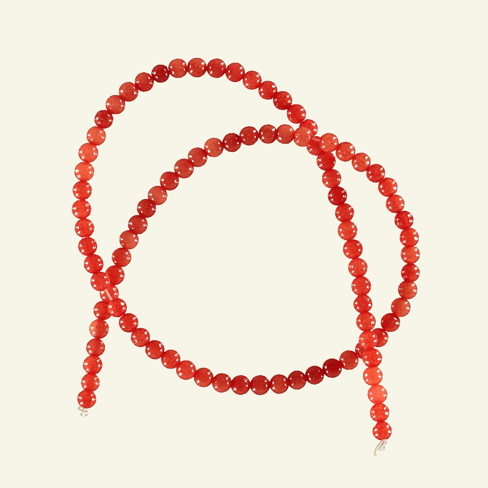 Bead colored jade 4mm light red 90pcs 46001_pack
