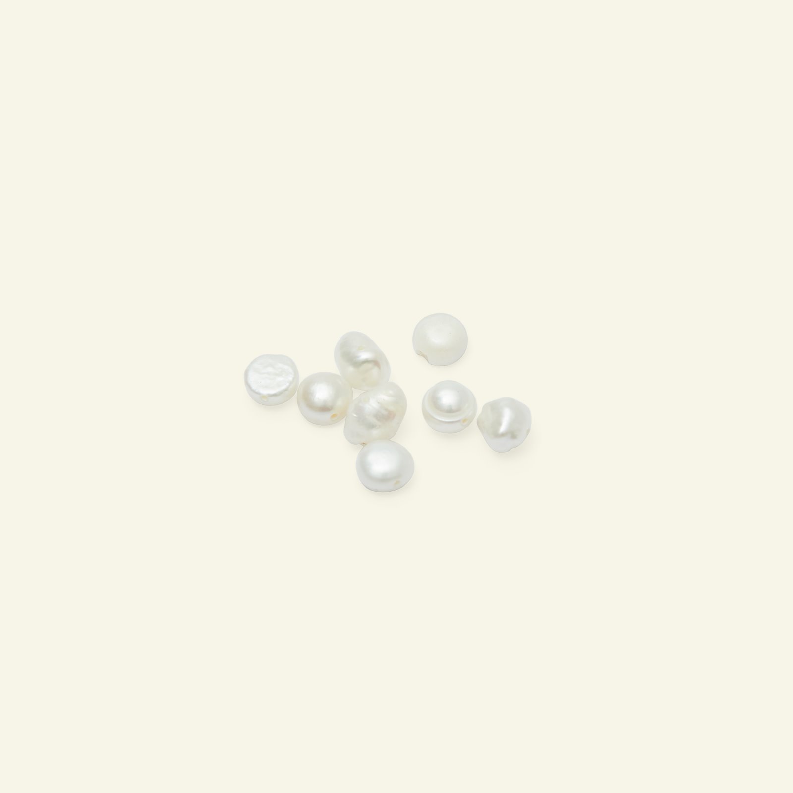 Beads freshwater approx 6mm white 8pcs 47624_pack