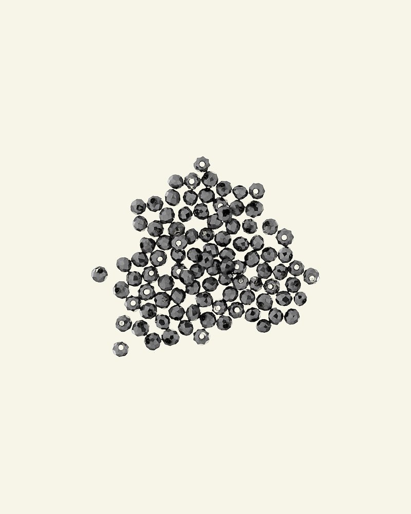 Beads glass 3mm dark silver col. 100pcs 45443_pack