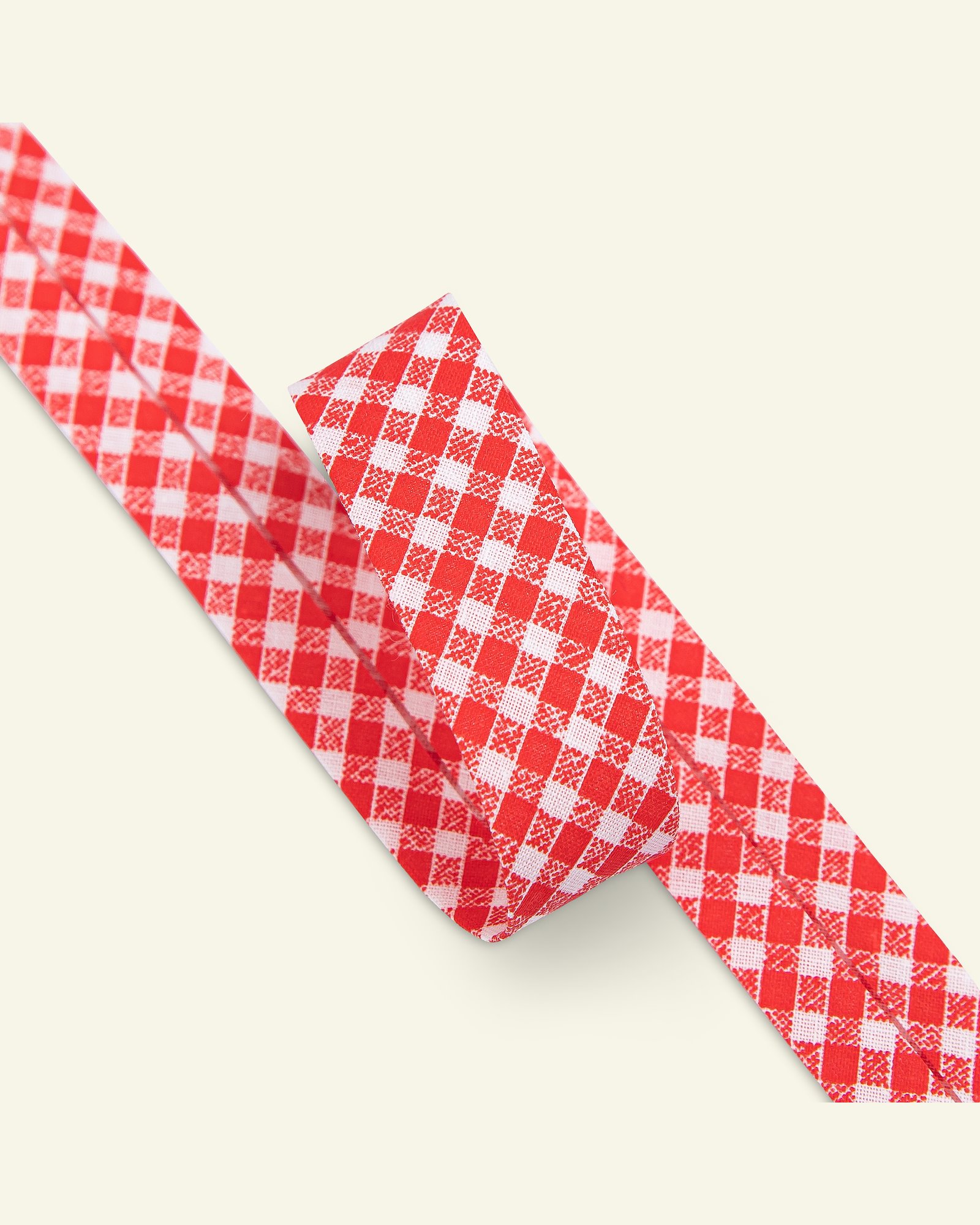 Bias tape check 20mm red/white 3m 64100_pack