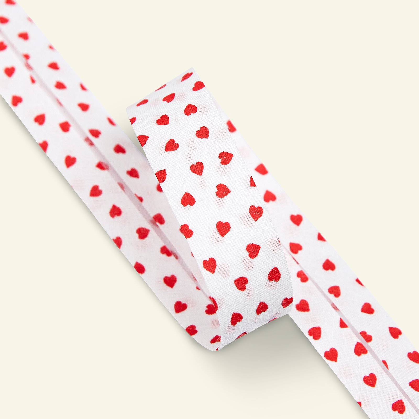 Bias tape hearts 20mm red/white 3m 64104_pack