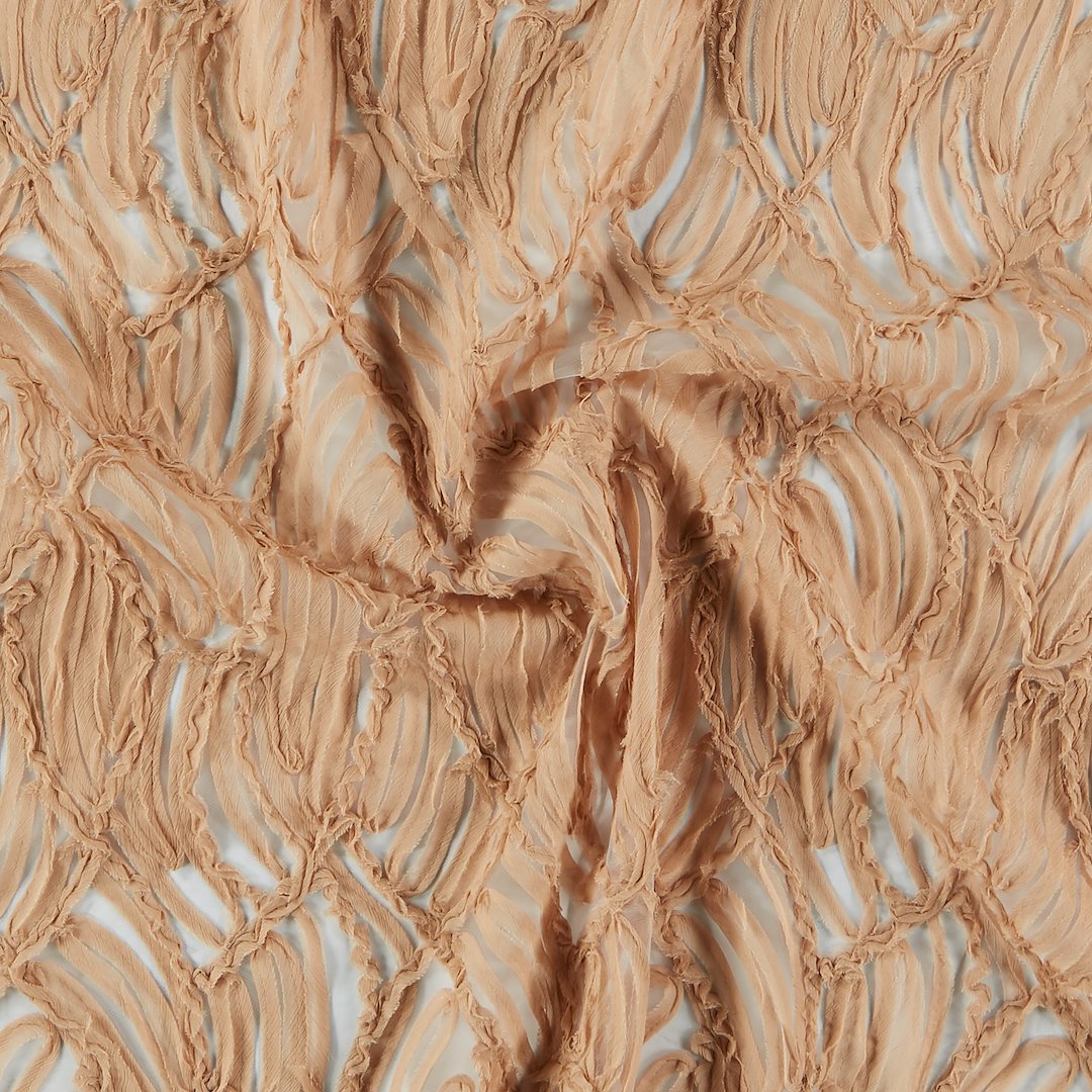 Billede af Blød tyl med beige chiffon mønster