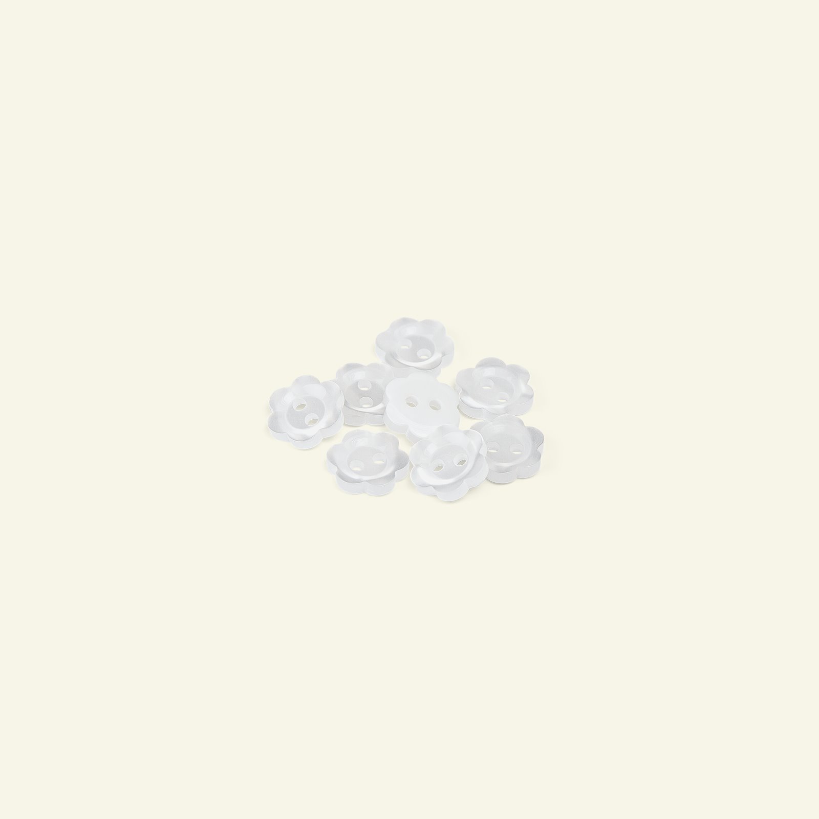 Blumenknopf, 2-Loch 12mm Weiß, 8 St. 33026_pack