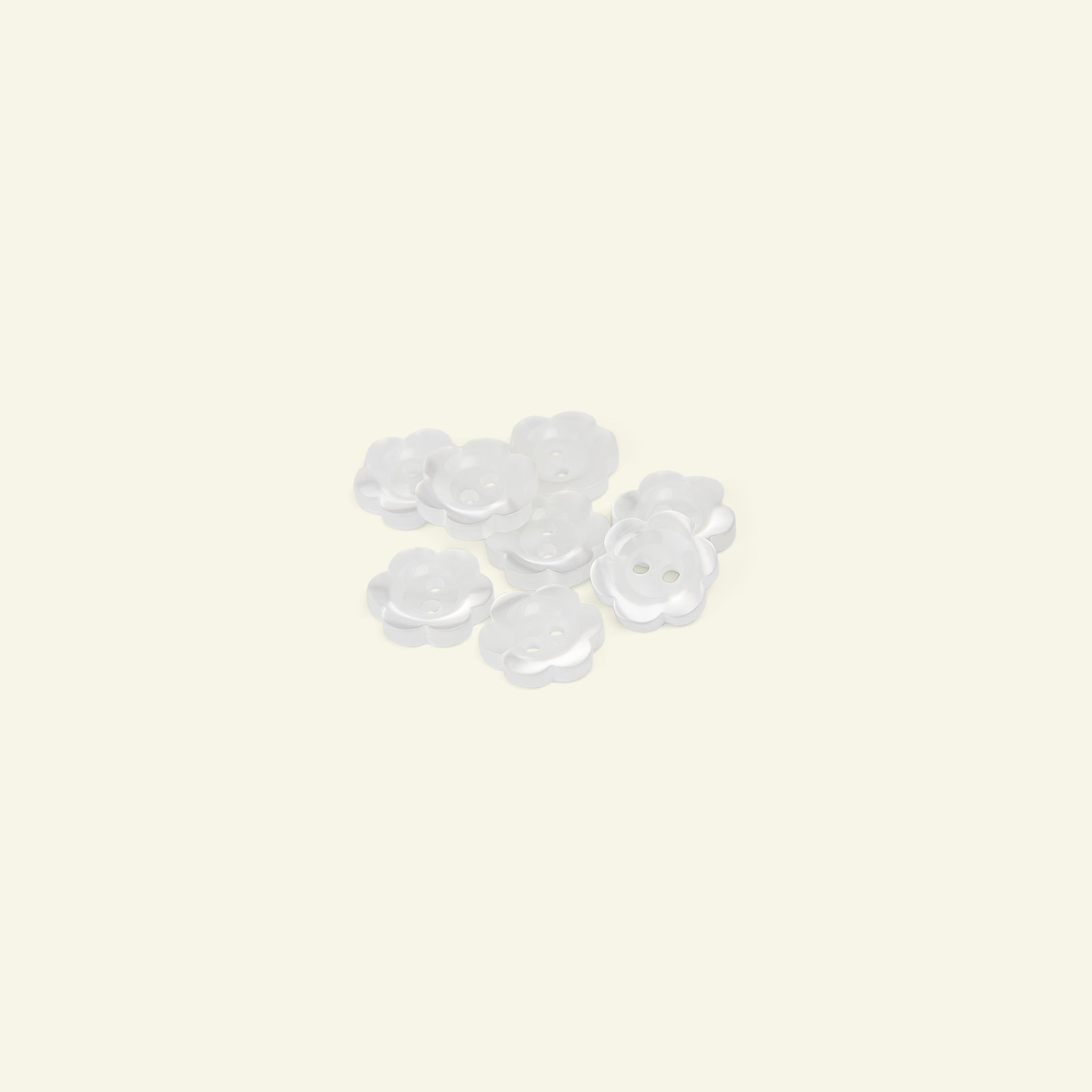 Blumenknopf, 2-Loch 13mm Weiß, 8 St. 33027_pack