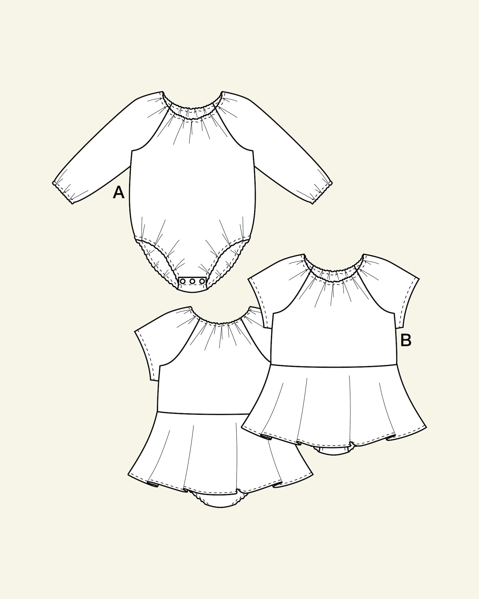 Bodysuit with/without skirt, 56/0m p82003_pack