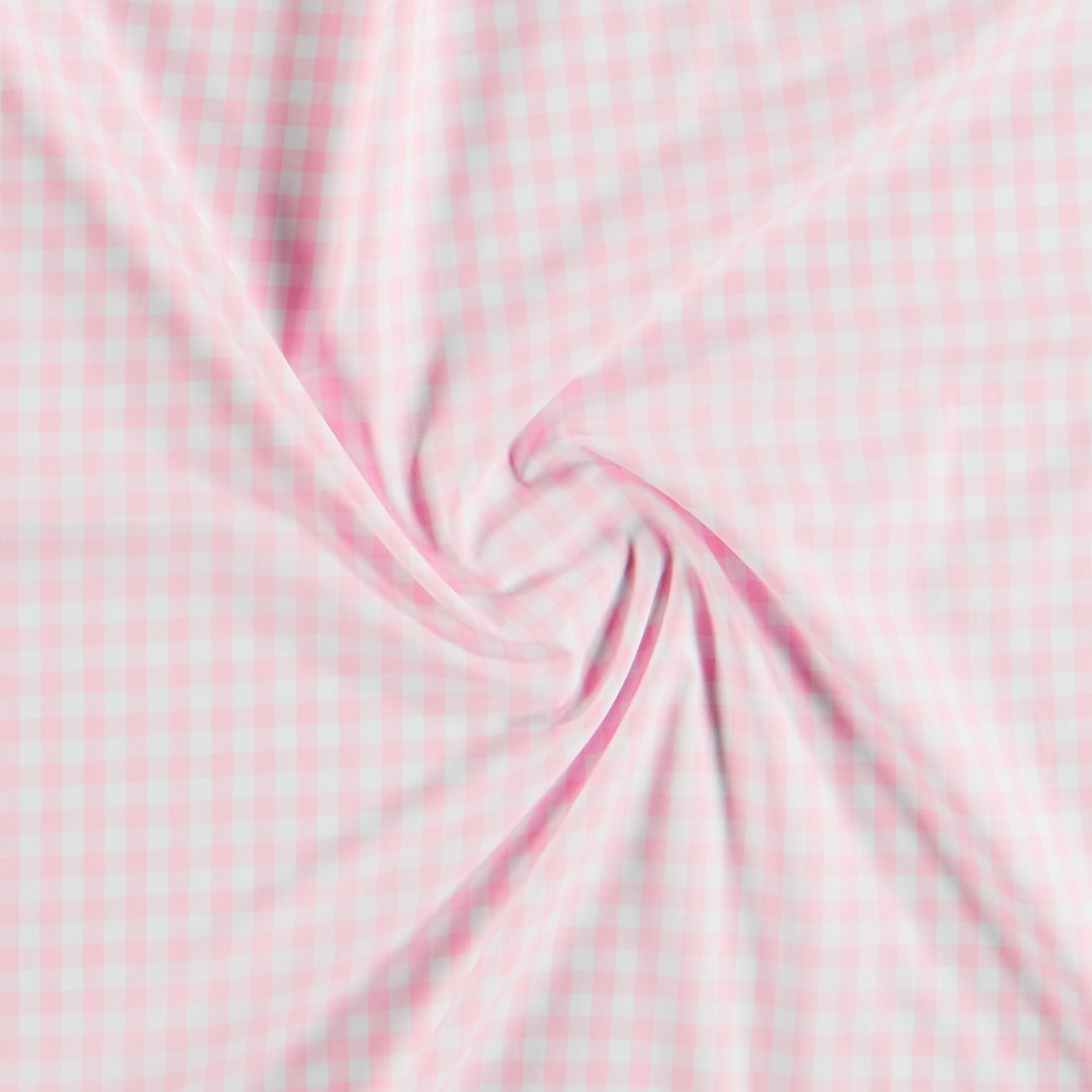 Billede af Bomuld garnfarvet rosa/hvid ternet