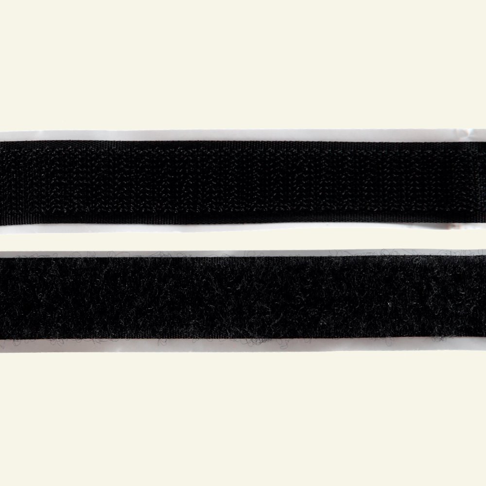 Borrelås selvklebende 20mm sort 25m 30298_pack