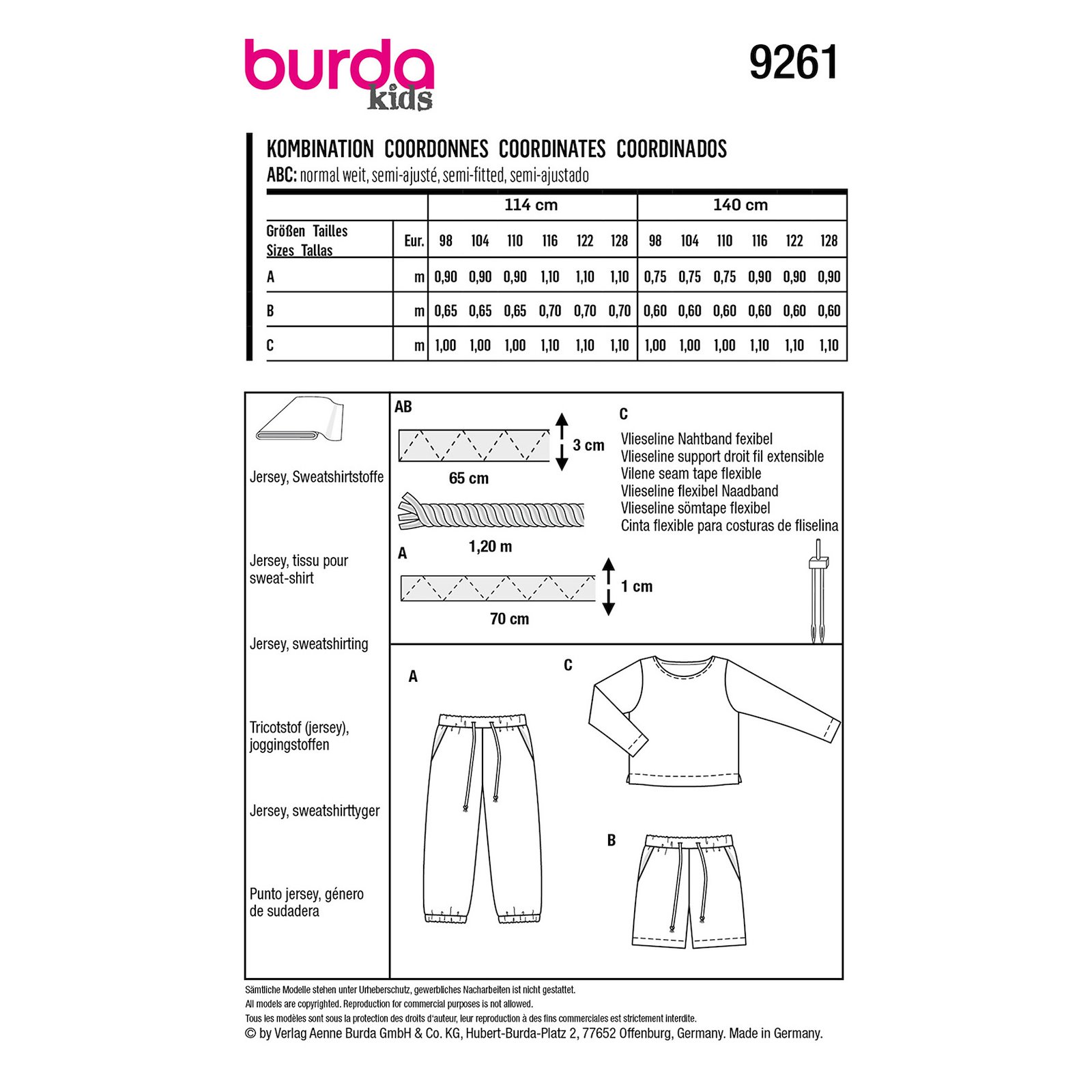 Burda mönster 9261, Byxa/shorts/tröja barn, stl. 104-128 1100181_pack_b
