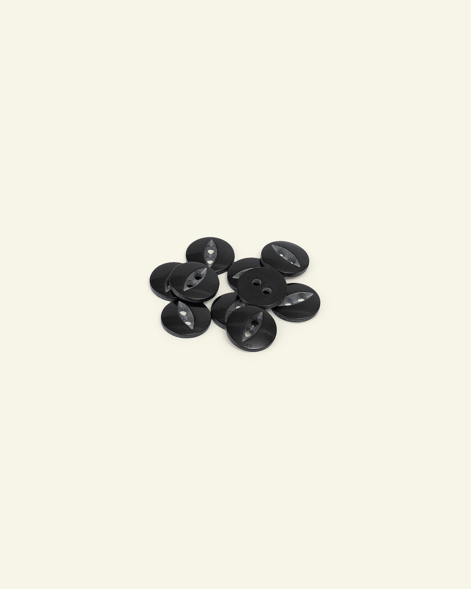 Button 2-holes 12mm black 10pcs 33106_pack