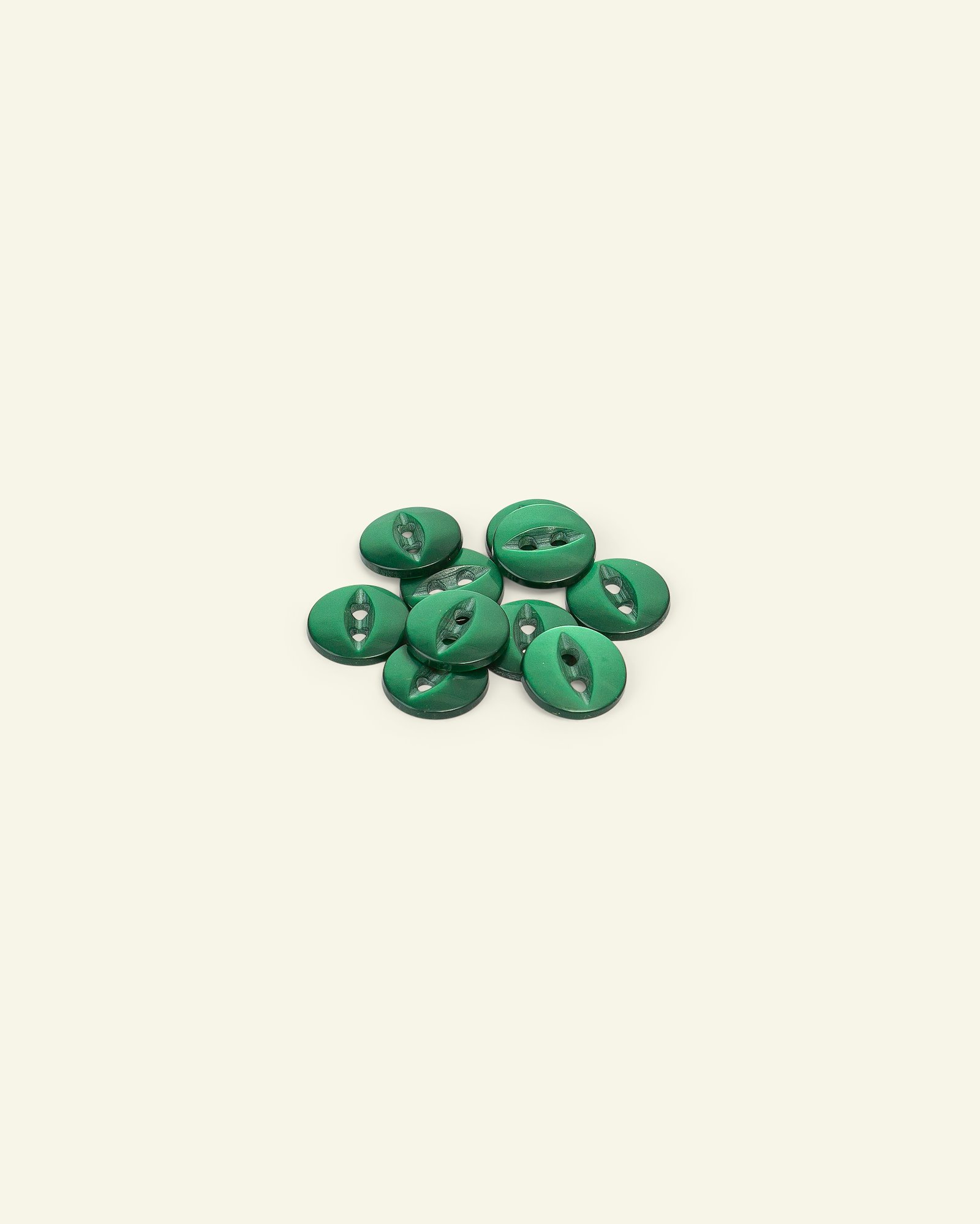 Button 2-holes 12mm emerald 10pcs 33215_pack