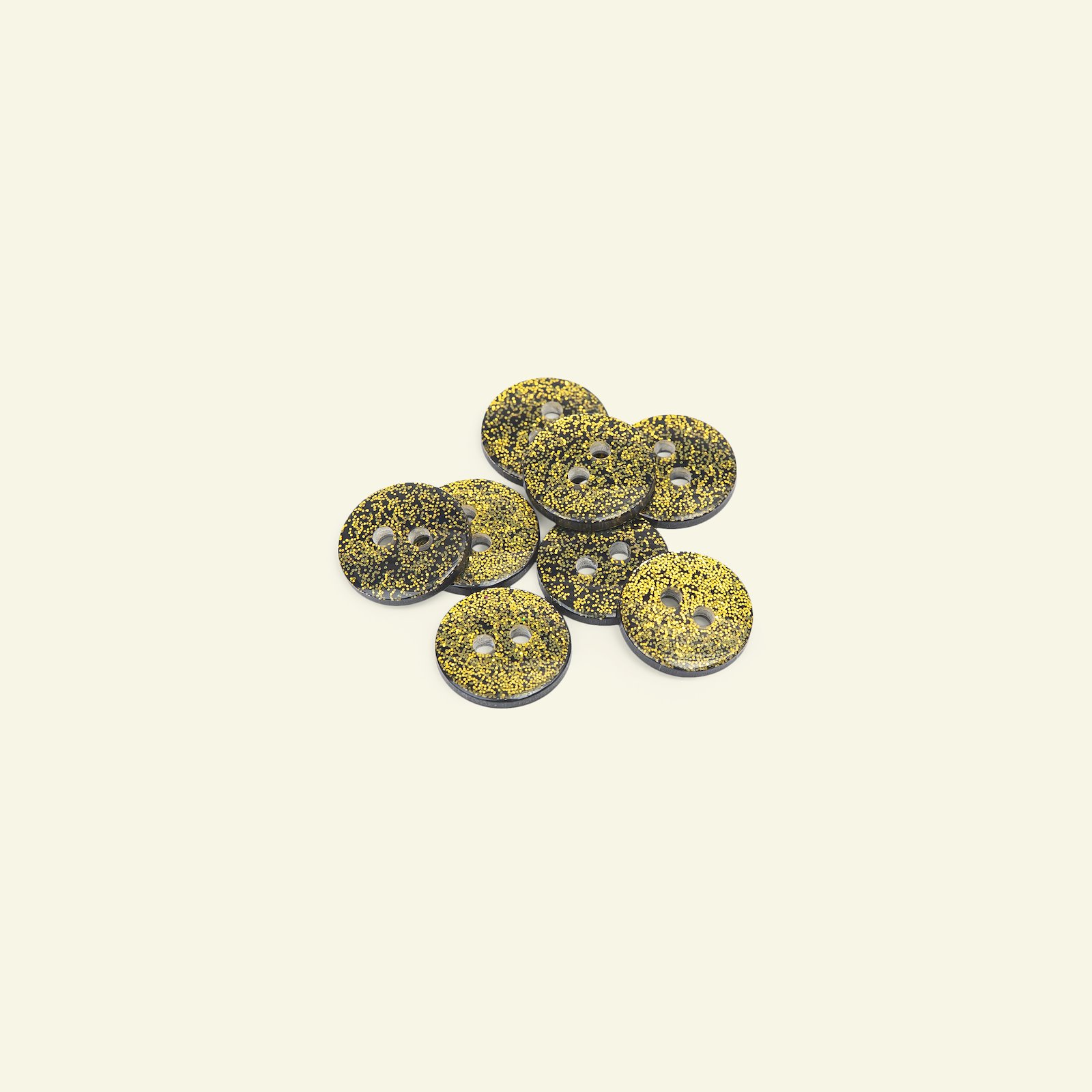 Button 2-holes 14mm black/gold col. 8pcs 33258_pack