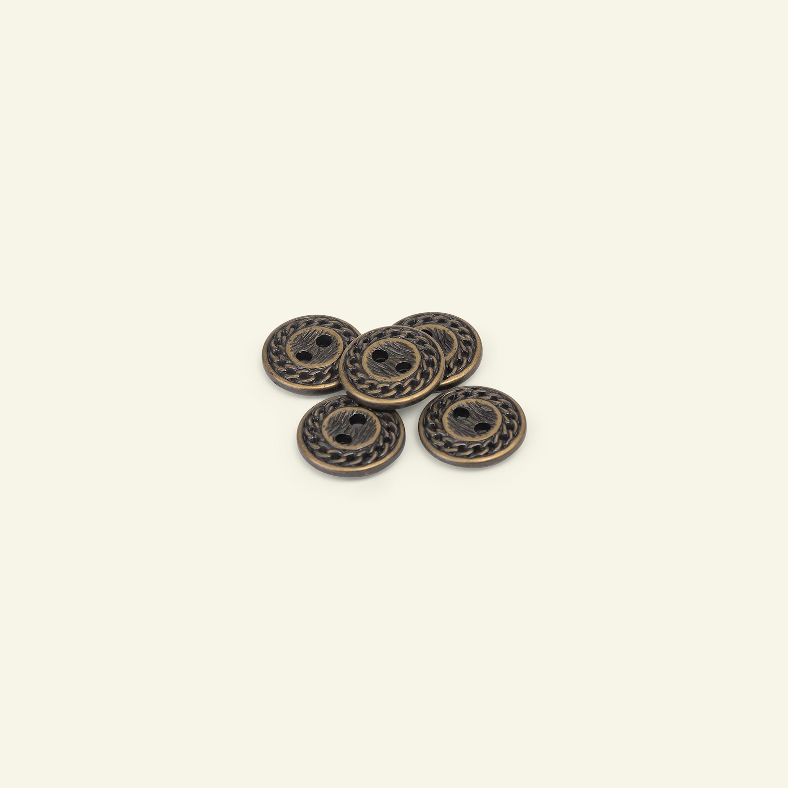 Button 2-holes 15mm gold col. 5pcs 33525_pack