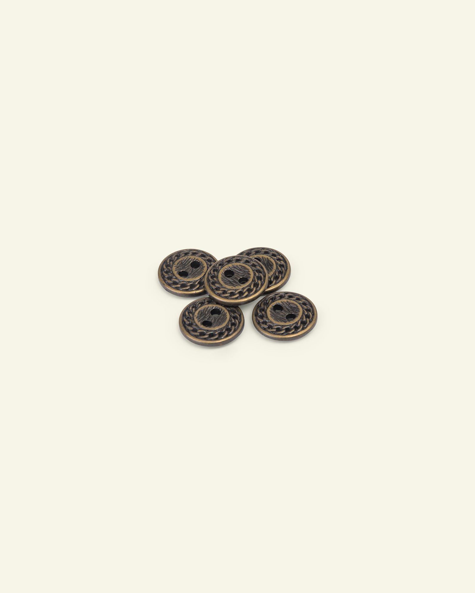 Button 2-holes 15mm gold col. 5pcs 33525_pack