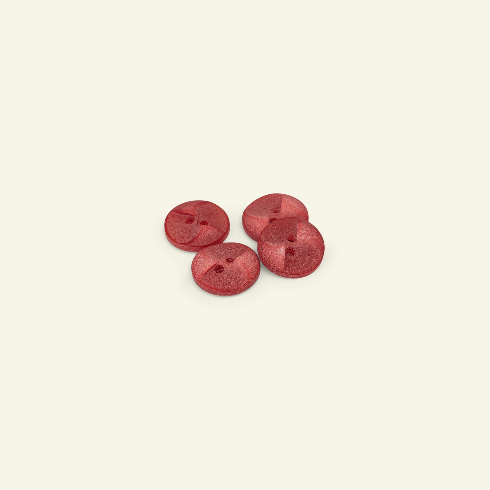Button 2-holes 15mm red 4pcs 33382_pack