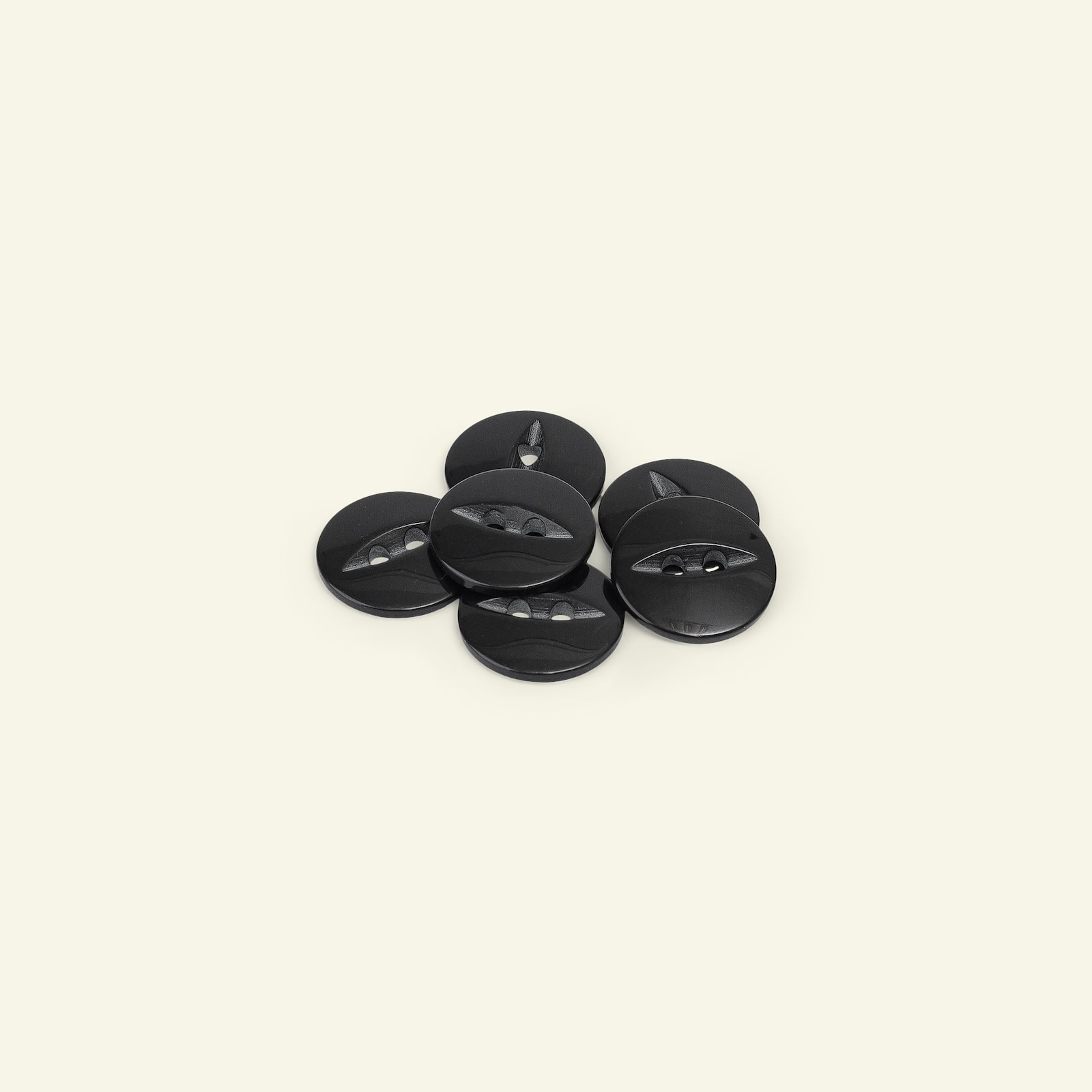 Button 2-holes 16mm black 6pcs 33108_pack