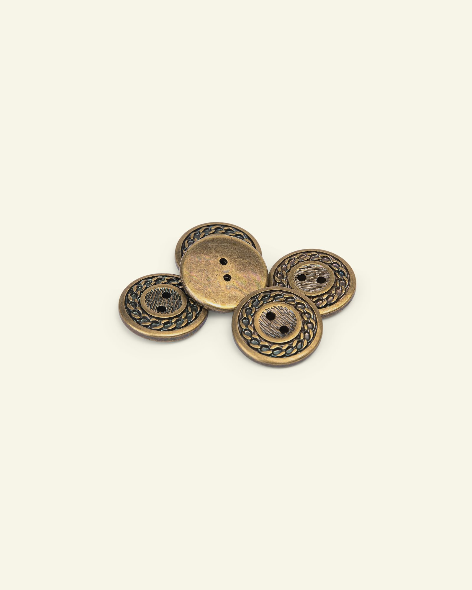 Button 2-holes 20mm dark gold col 5pcs 33529_pack