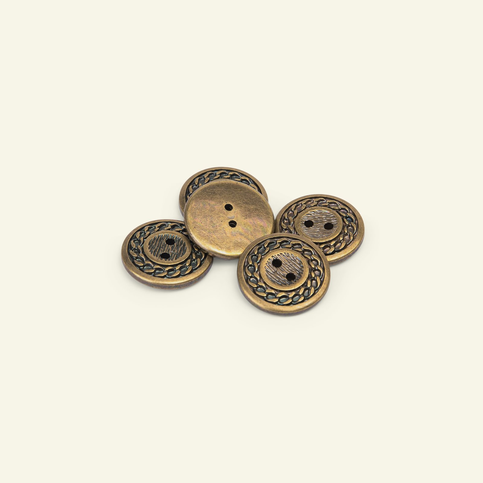 Button 2-holes 20mm dark gold col 5pcs 33529_pack