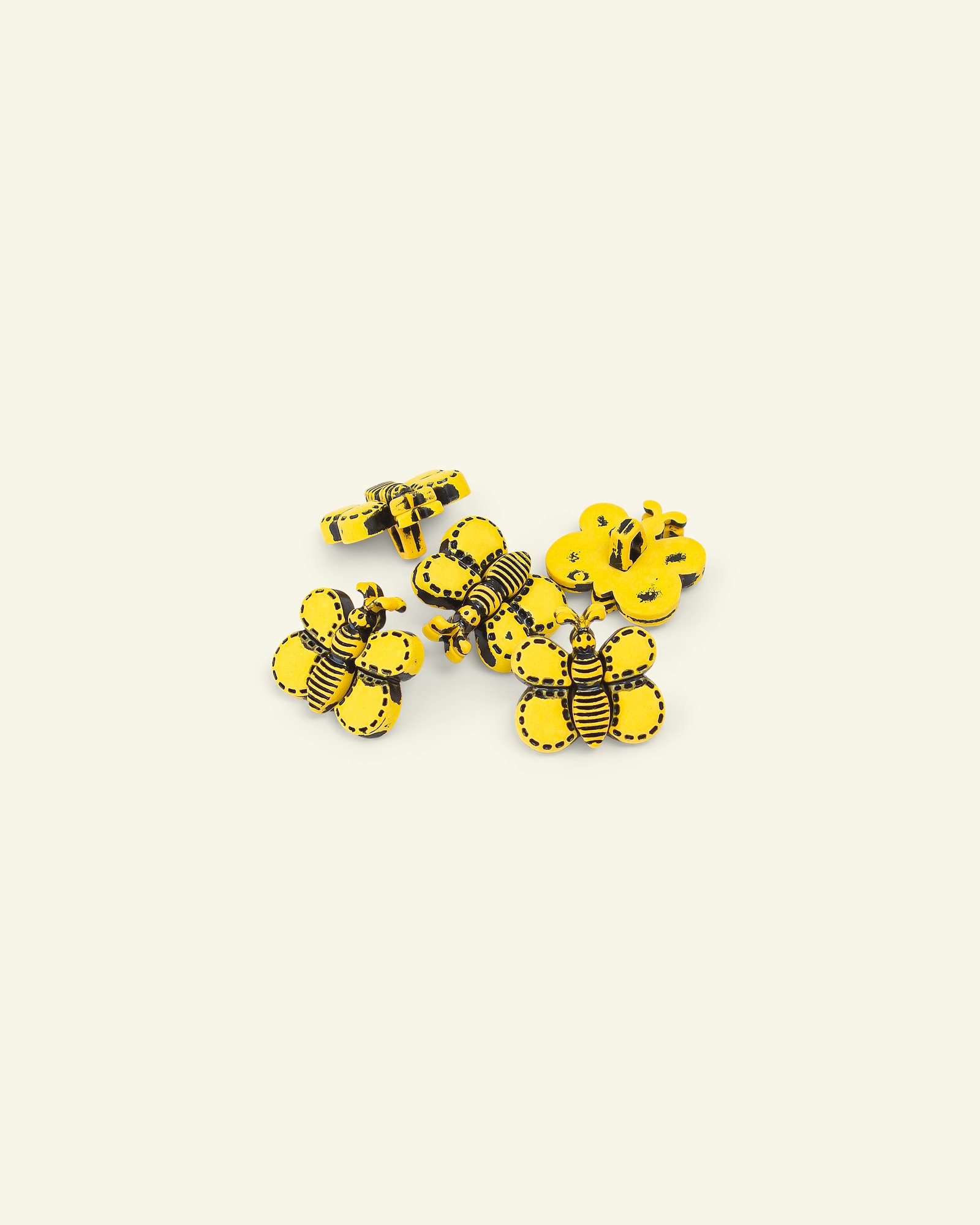 Button 2-holes bee 19mm yellow 5pcs 33253_pack