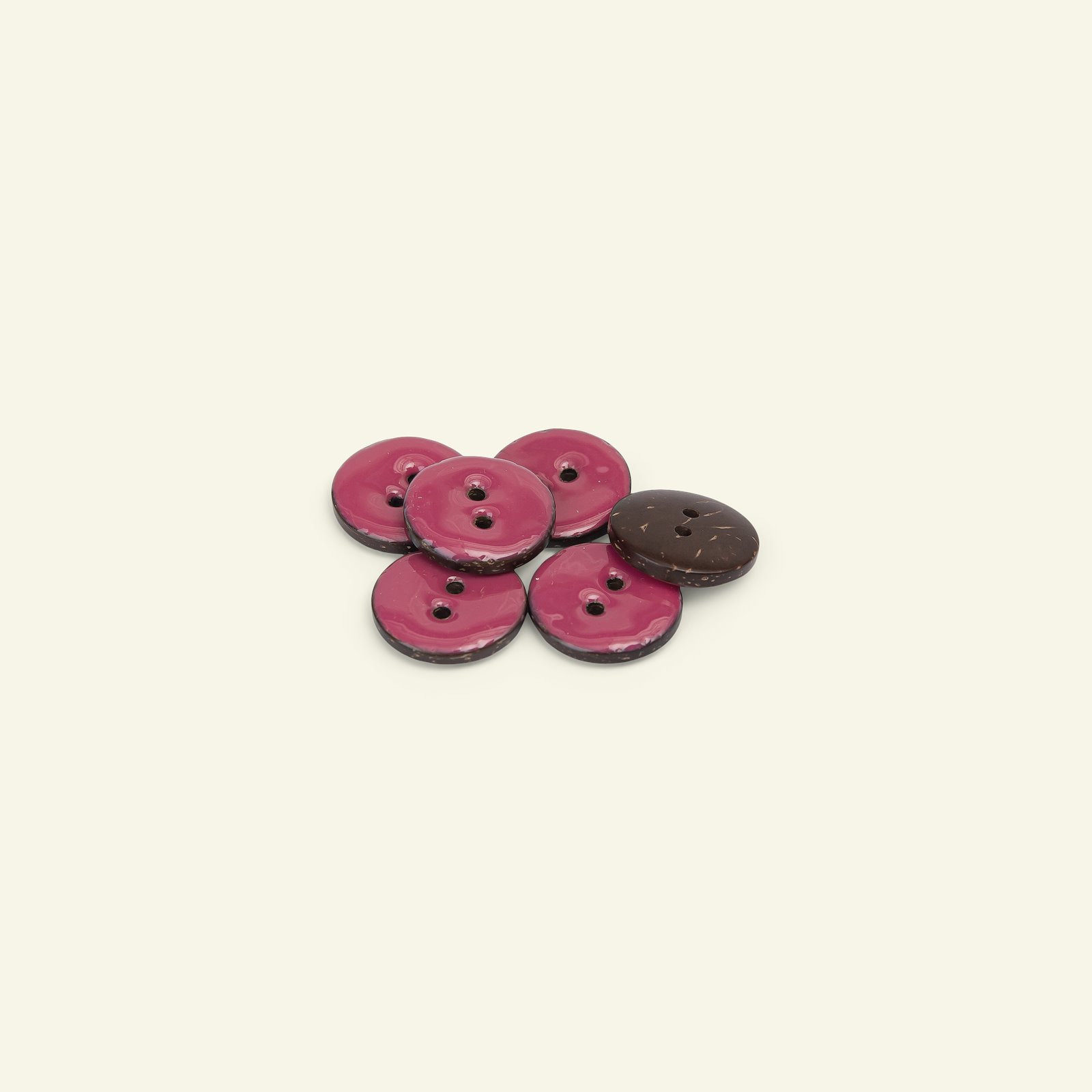 Button 2-holes coconut 18mm pink 6pcs 33428_pack
