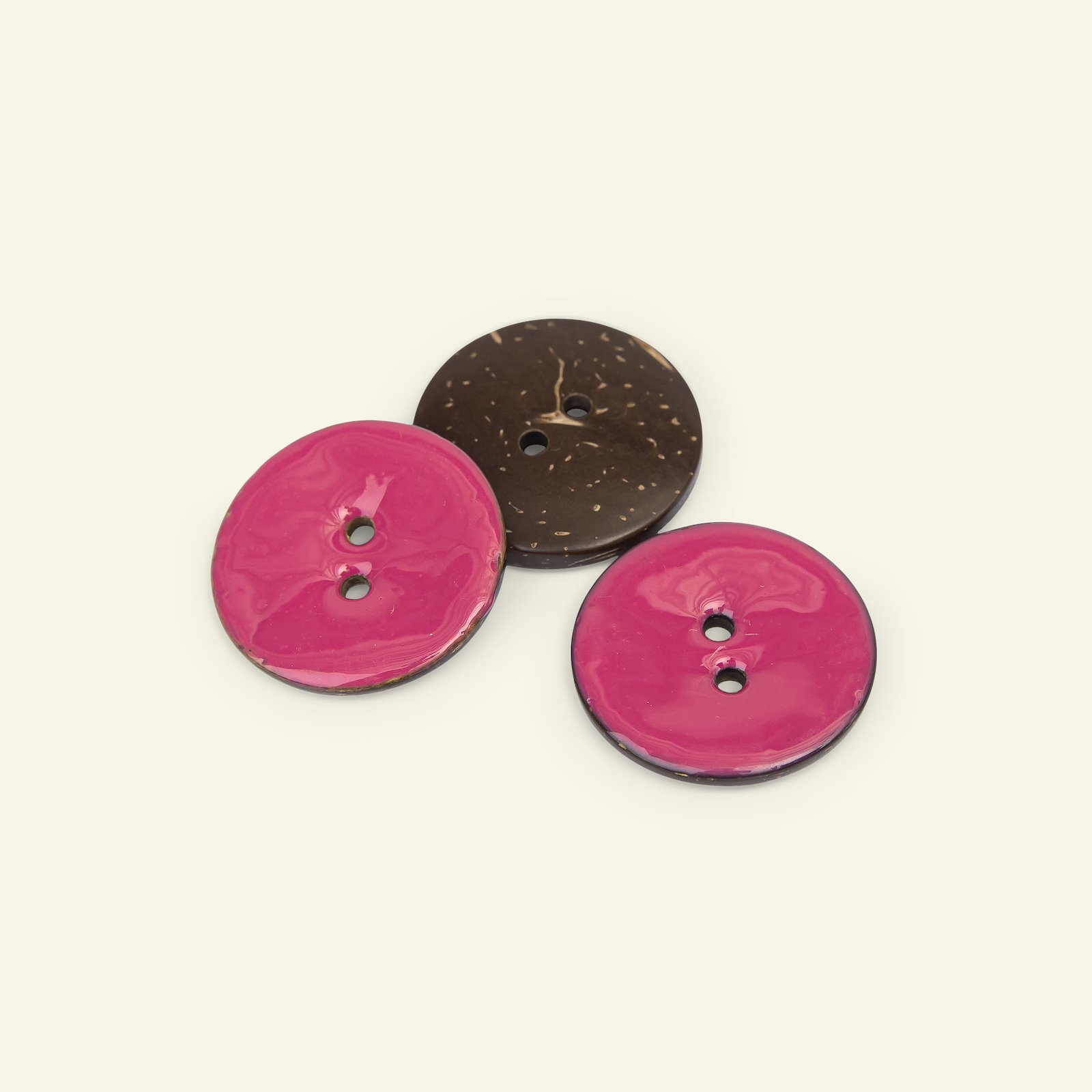 Button 2-holes coconut 30mm pink 3pcs 33430_pack