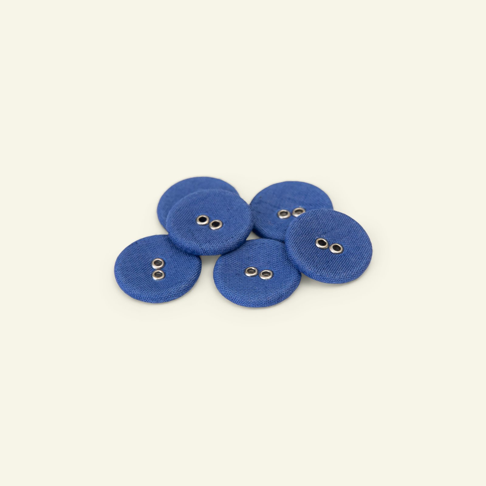 Button 2-holes fabric 20mm blue 6pcs 33301_pack
