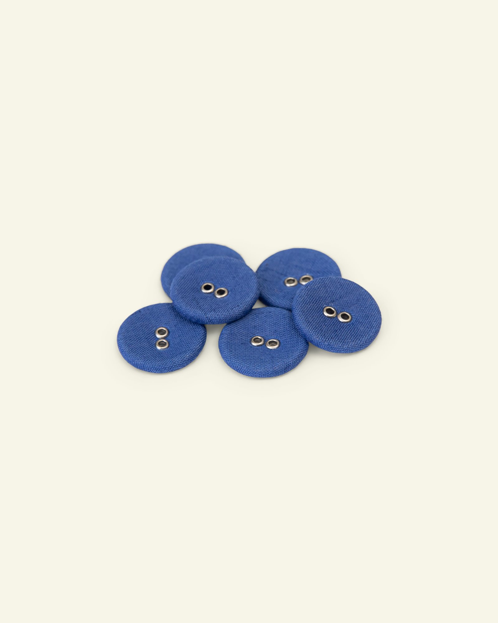 Button 2-holes fabric 20mm blue 6pcs 33301_pack