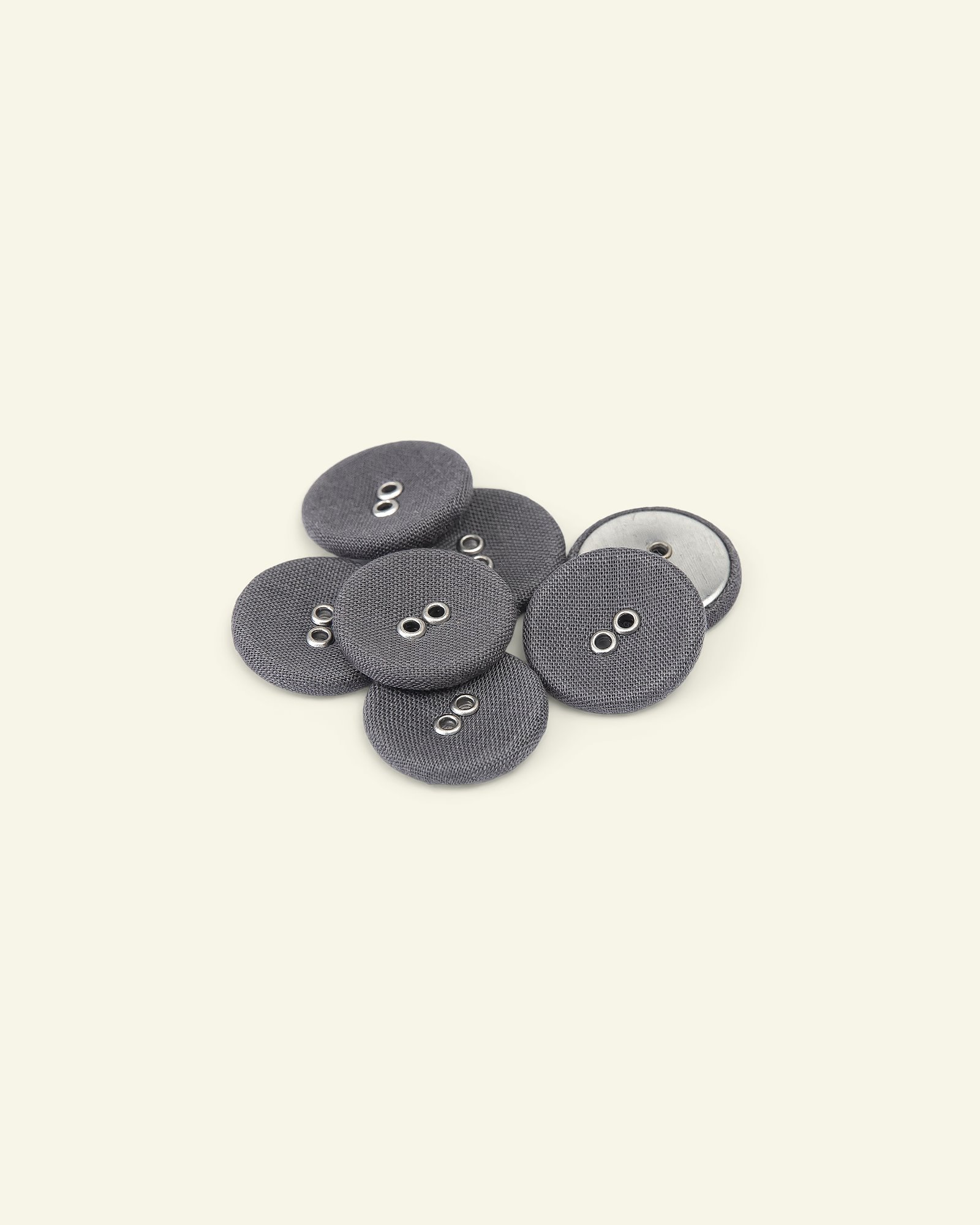 Button 2-holes fabric 20mm dark grey 6pc 33189_pack