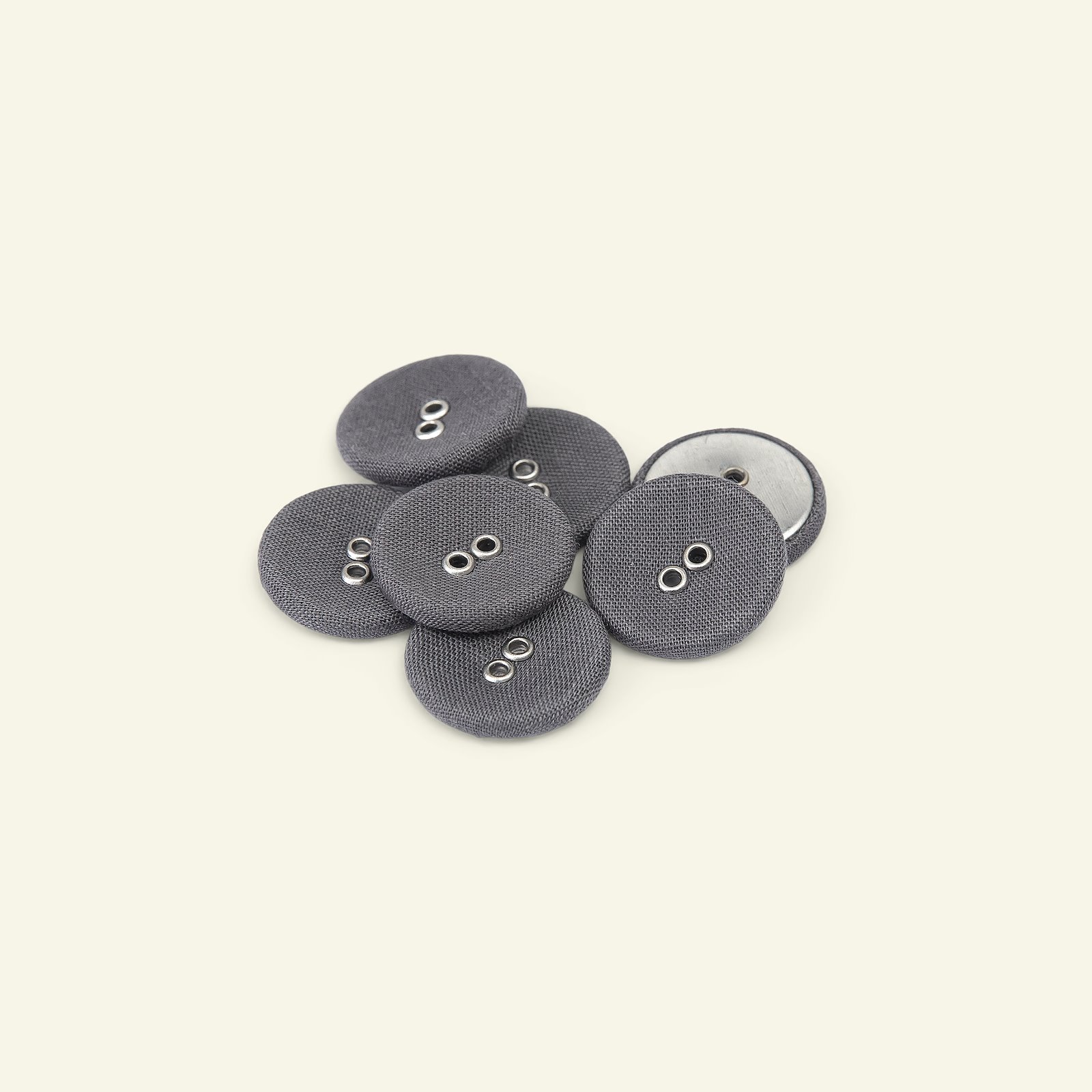 Button 2-holes fabric 20mm dark grey 6pc 33189_pack