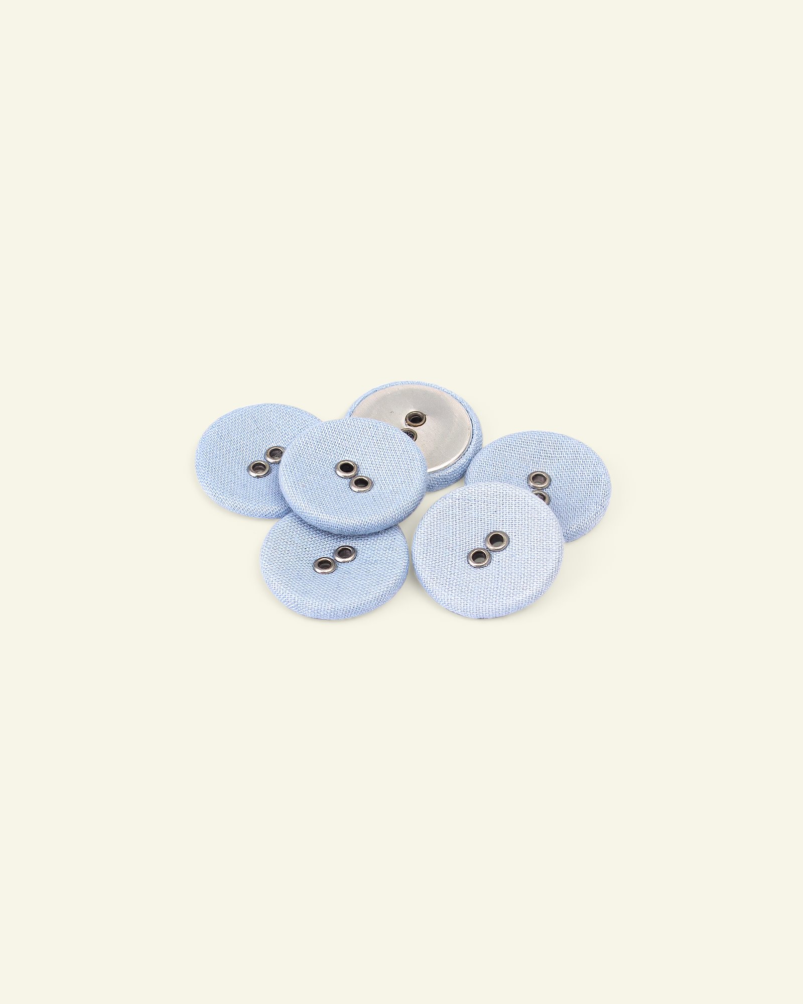 Button 2-holes fabric 20mm lt. blue 6pcs 33299_pack