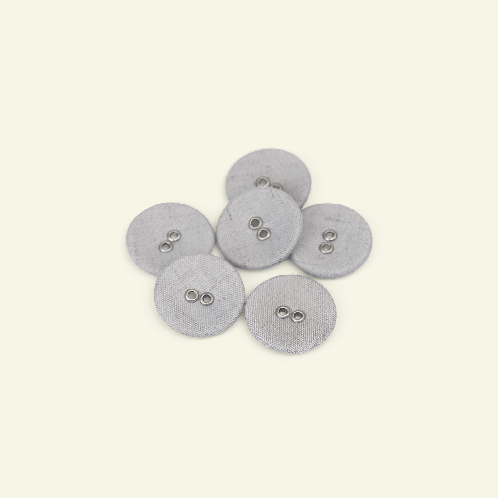 Button 2-holes fabric 20mm lt.grey 6pcs 33190_pack