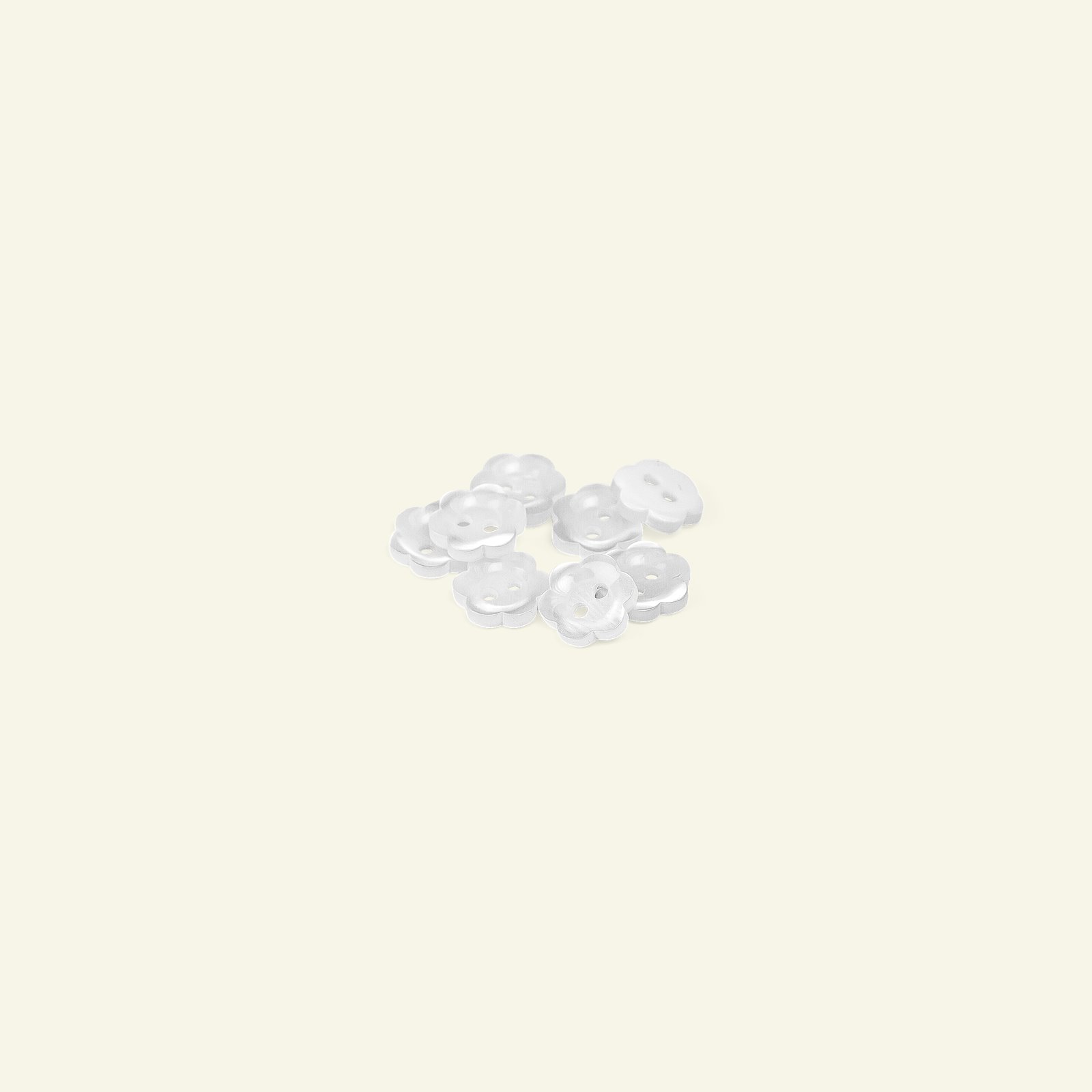 Button 2-holes flower 10mm white 8pcs 33442_pack